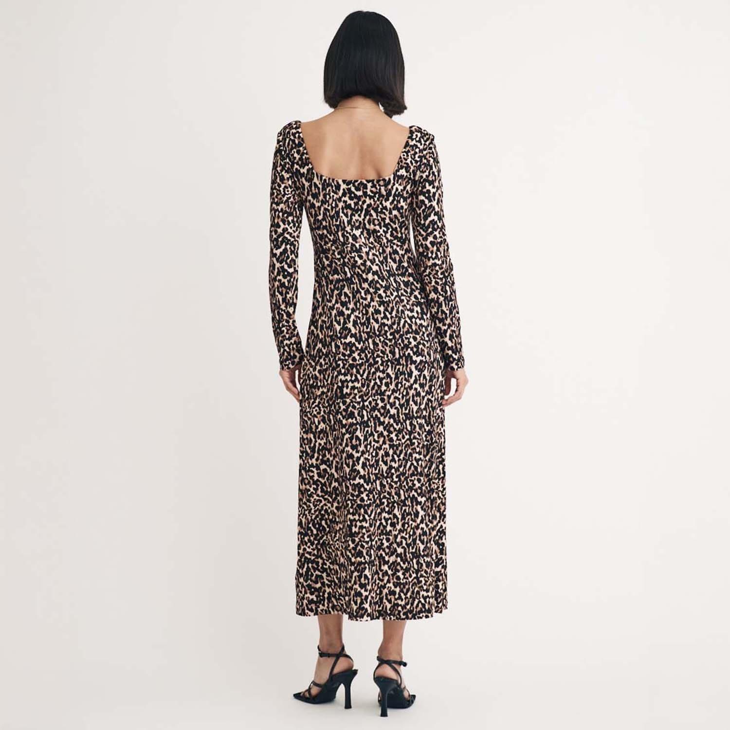 Brown - Nobodys Child - Aidie Leopard Print Midi Dress - 2