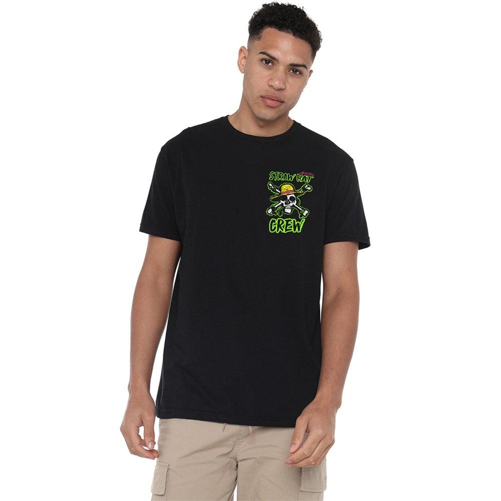 Black - One Piece - One Piece Neon Skull And Cross Bones Front Back T- - 2