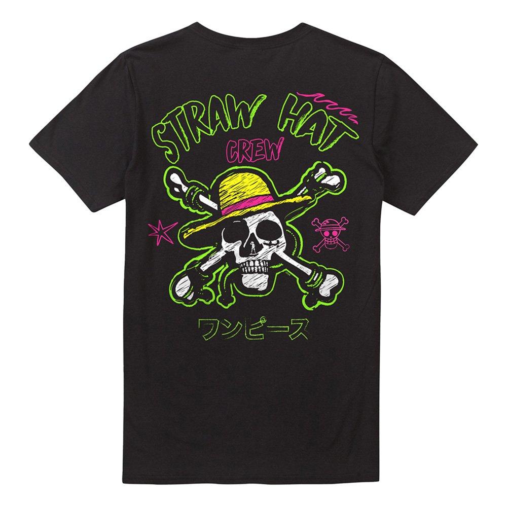 Black - One Piece - One Piece Neon Skull And Cross Bones Front Back T- - 4