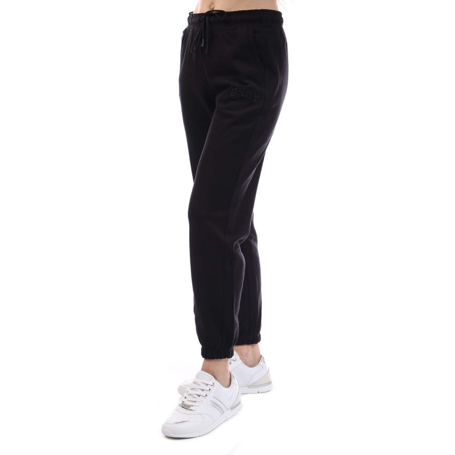 Black - DKNY - Varsity Logo High Rise Cuff Joggers - 2
