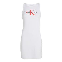 Calvin Klein Jeans Archival Mono Logo Ribbed Tank Dress