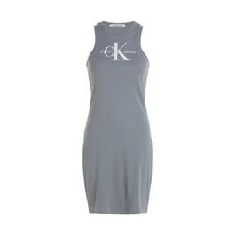 Calvin Klein Jeans Archival Mono Logo Ribbed Tank Dress