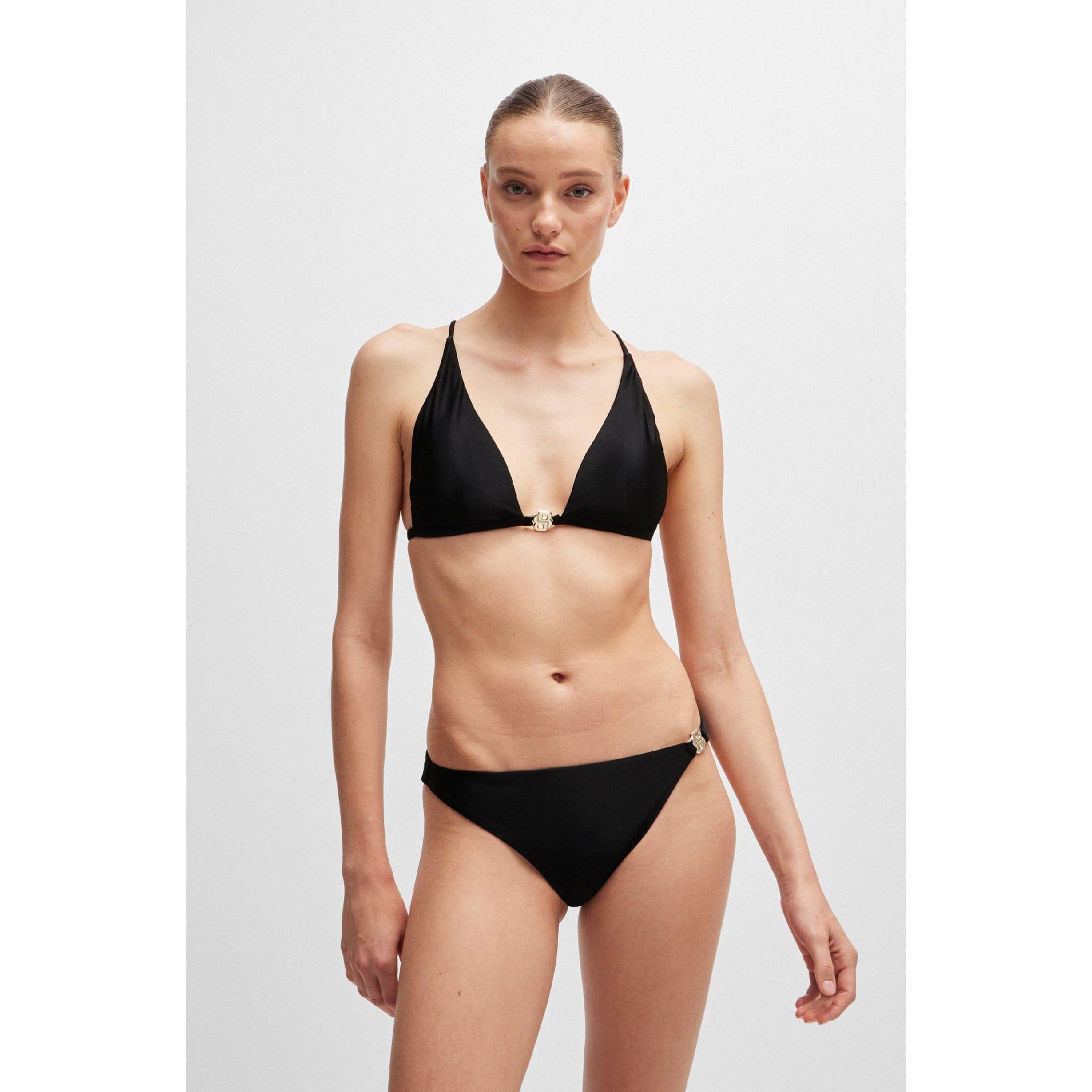 Black - Boss - Double B Monogram Fully Lined Bikini Bottoms - 5