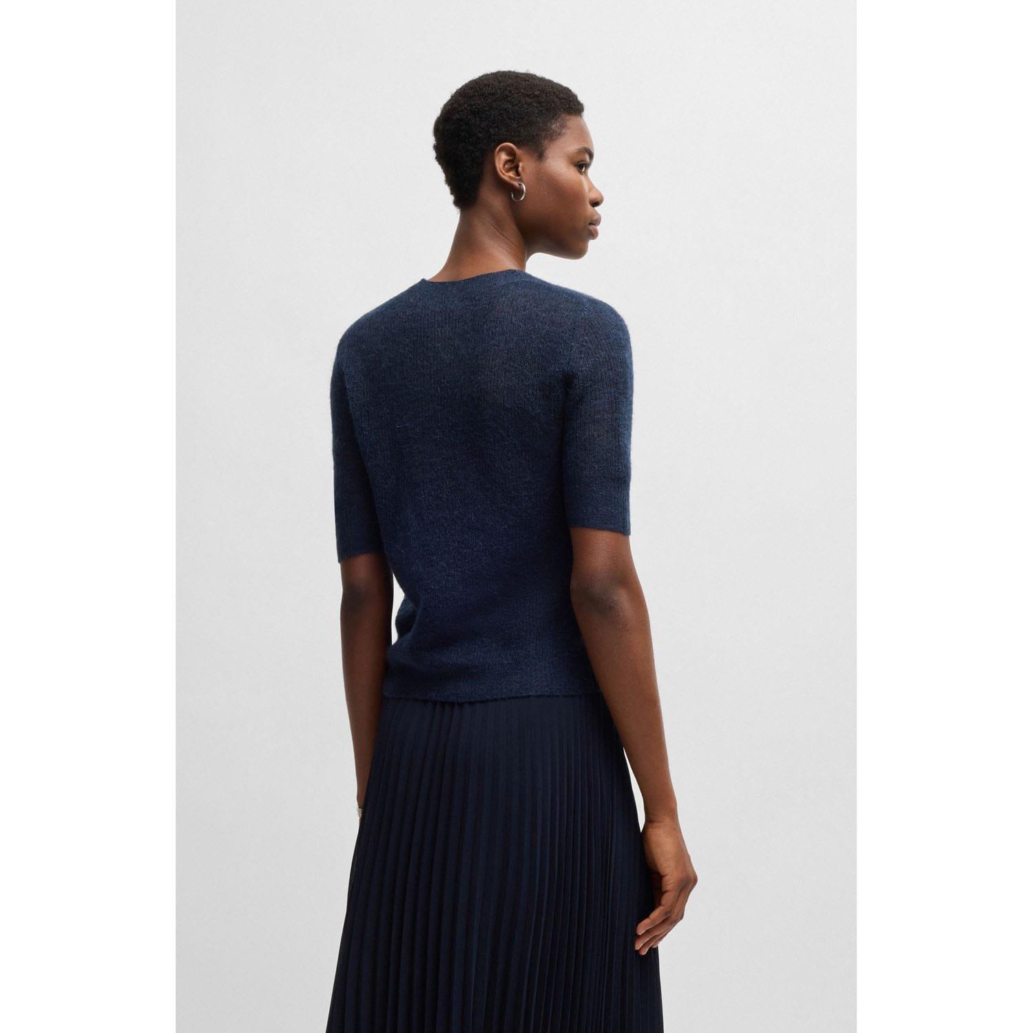 Dark Blue - Boss - Fusionana Mohair Sweater - 2