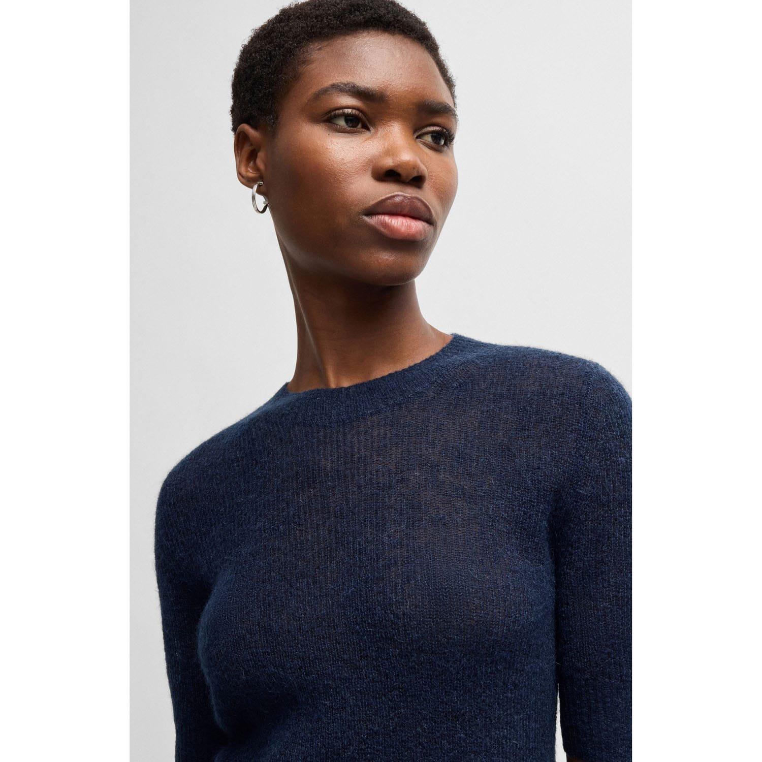 Dark Blue - Boss - Fusionana Mohair Sweater - 3