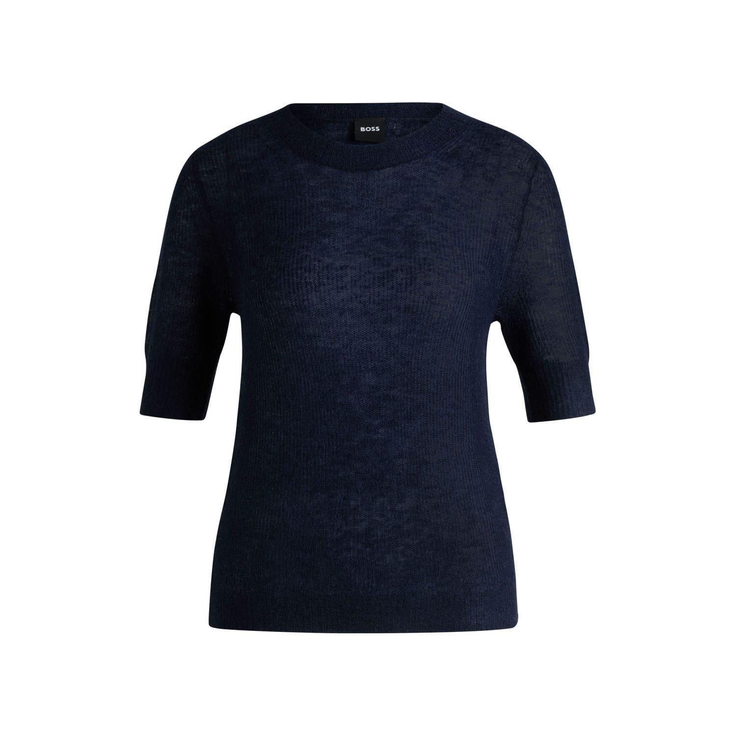 Dark Blue - Boss - Fusionana Mohair Sweater - 5