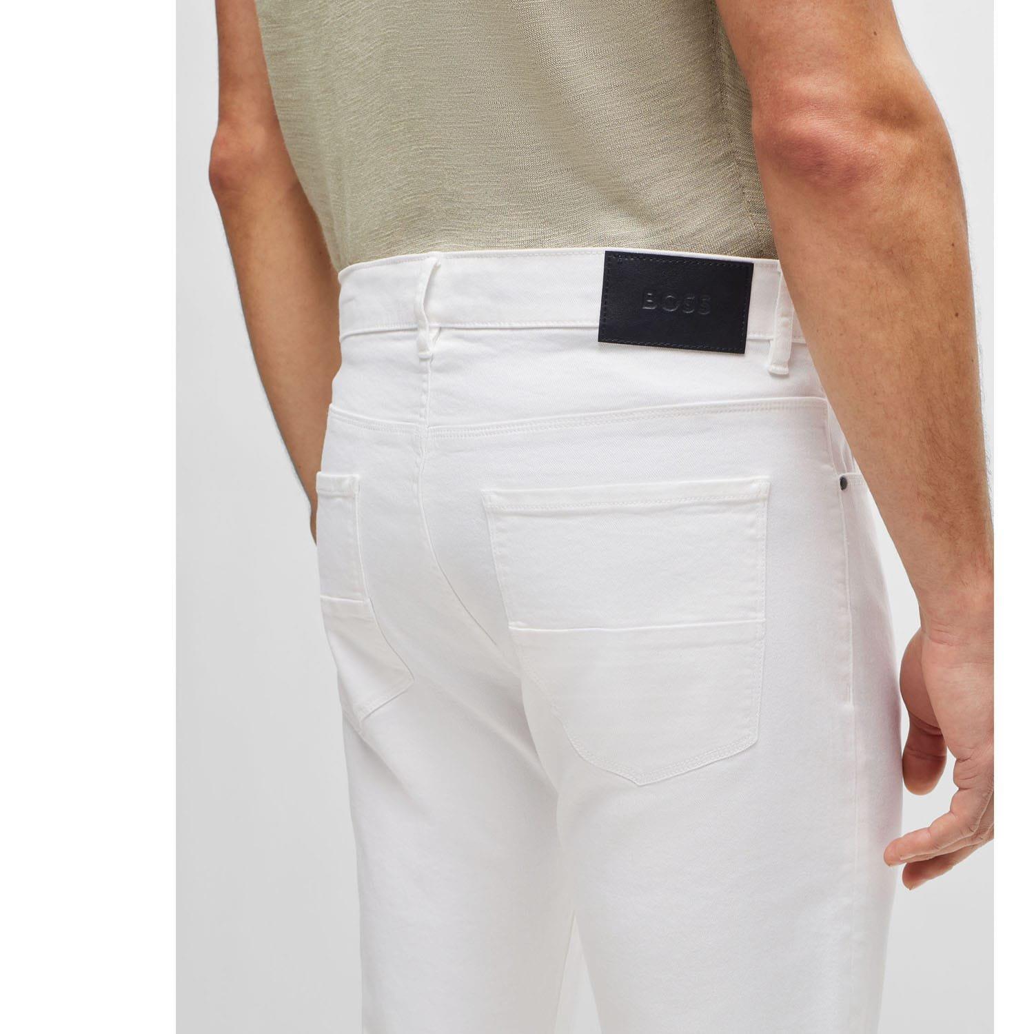 White - Boss - L-Taber-Detail Tapered-Fit Jeans - 3