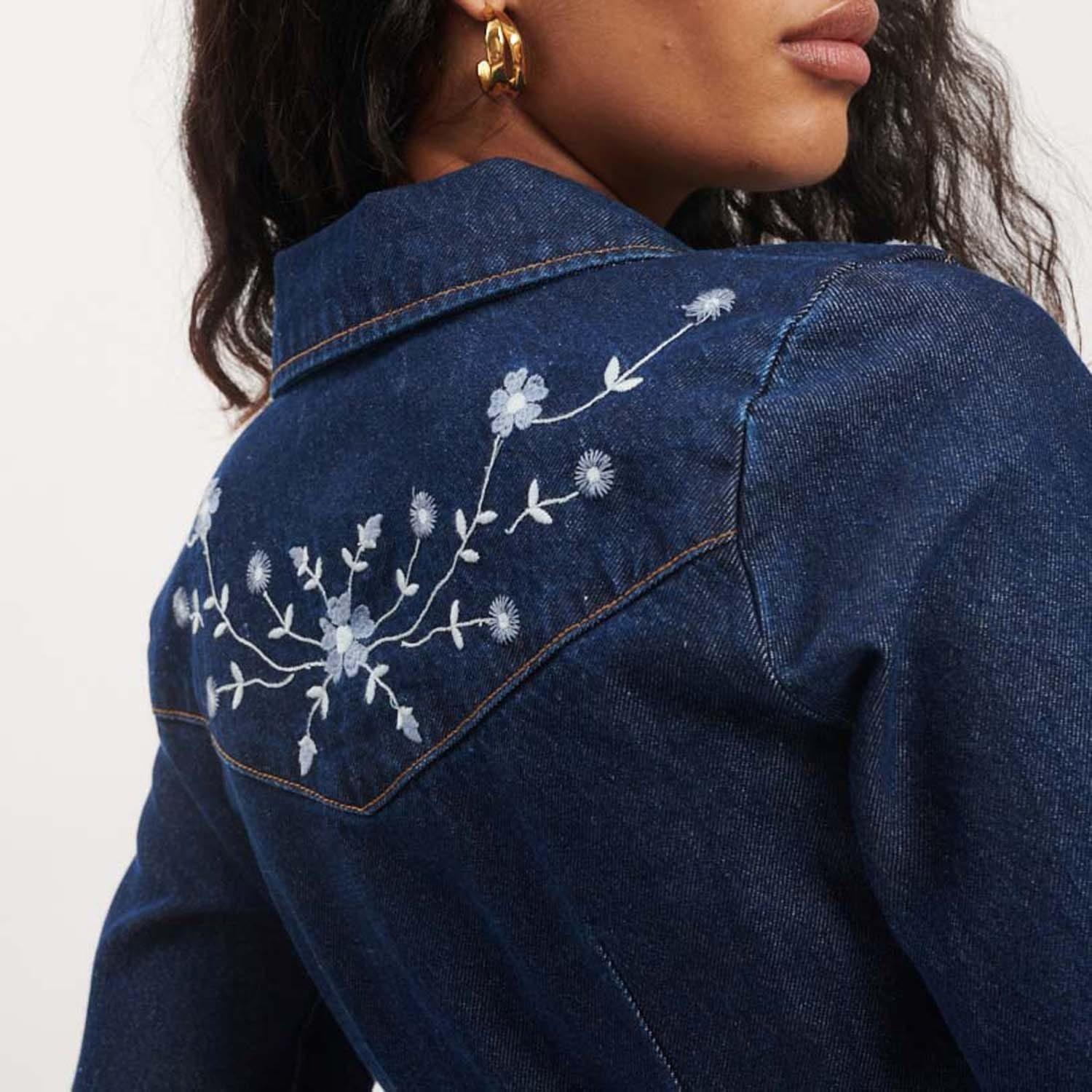 Blue - Nobodys Child - Pase Floral Embroidered Midi Dress - 3