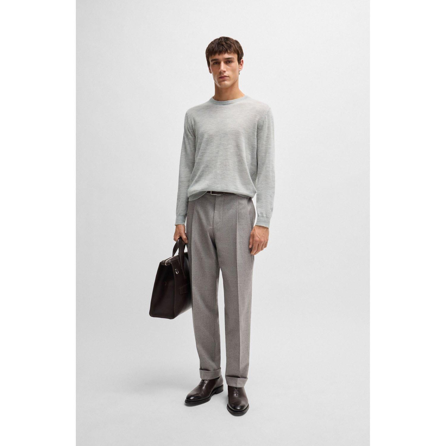 Grey - Boss - L-Borello Cashmere Sweater - 4
