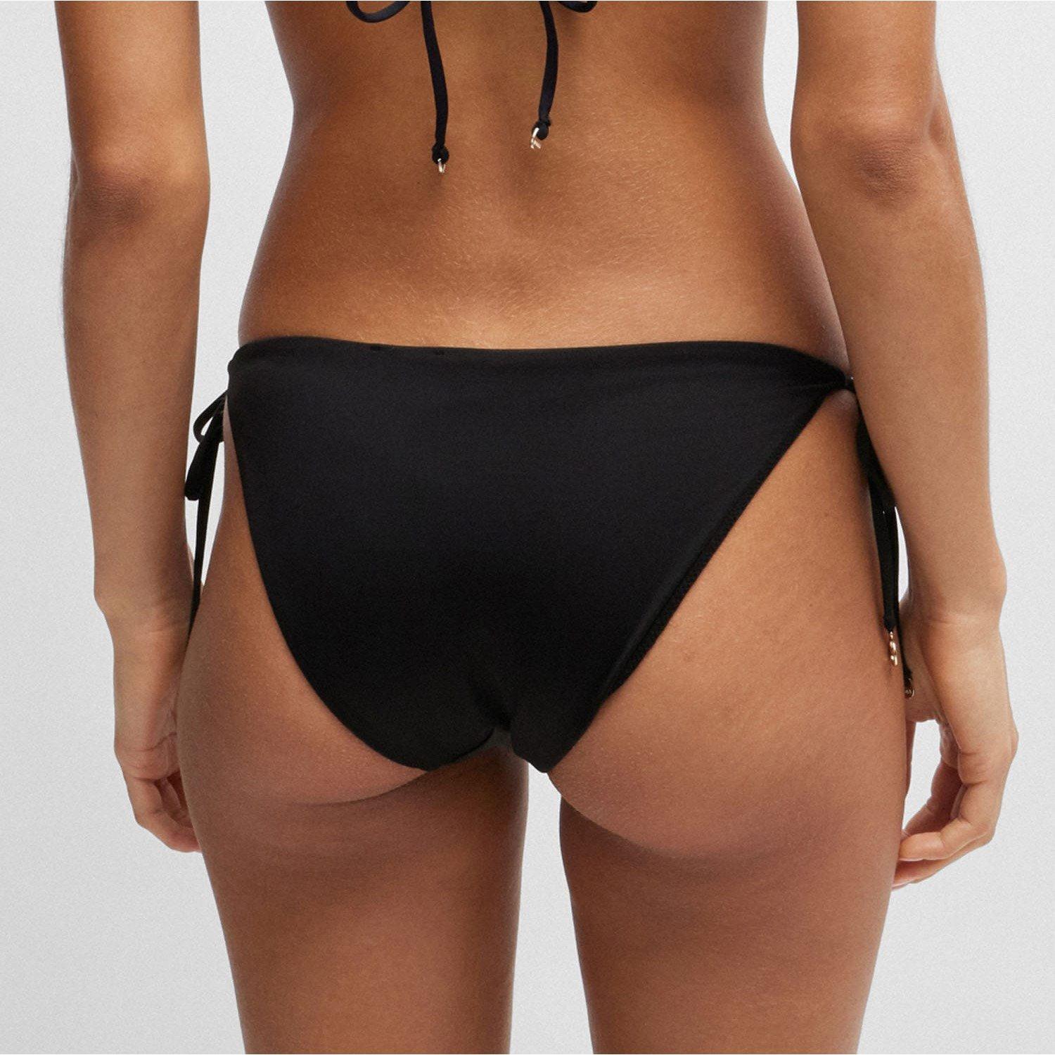 Black - Boss - Bella Logo Charm Tie-Side Bikini Bottoms - 2
