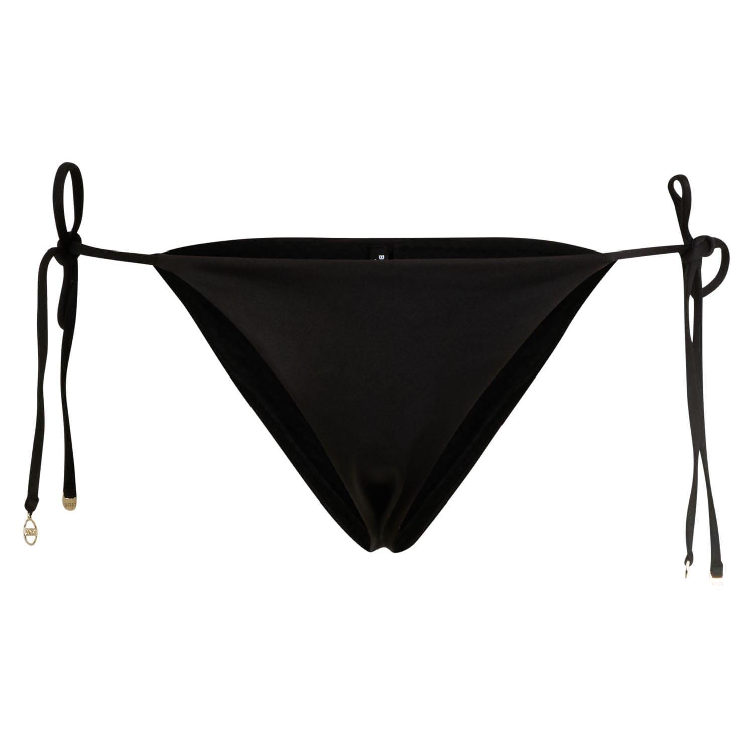Black - Boss - Bella Logo Charm Tie-Side Bikini Bottoms - 4