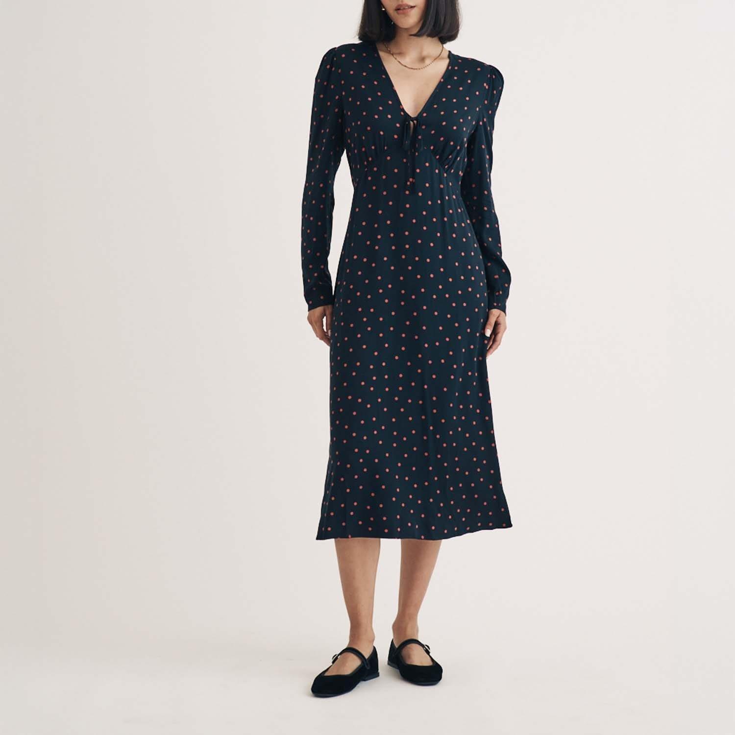 Black - Nobodys Child - Lily Long Sleeve Midi Dress - 4