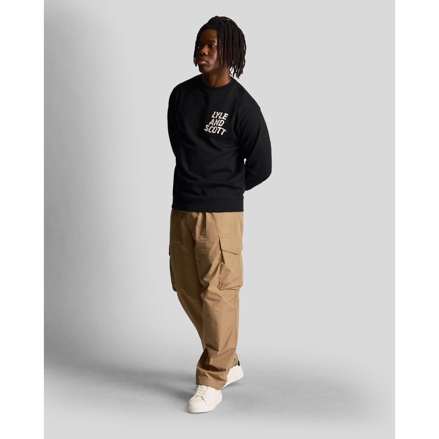 Black - Lyle and Scott - Ripple Logo Crewneck Sweatshirt - 2