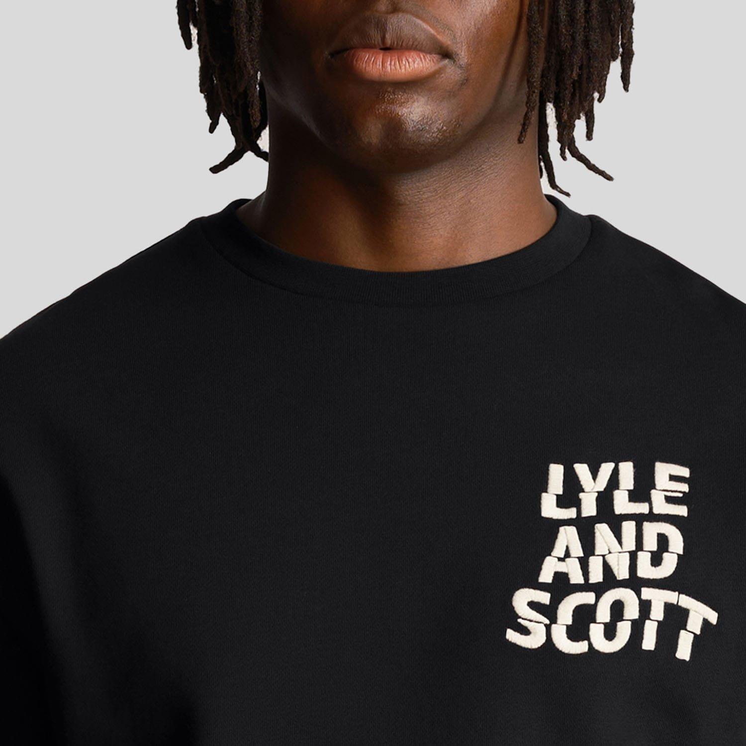 Black - Lyle and Scott - Ripple Logo Crewneck Sweatshirt - 4