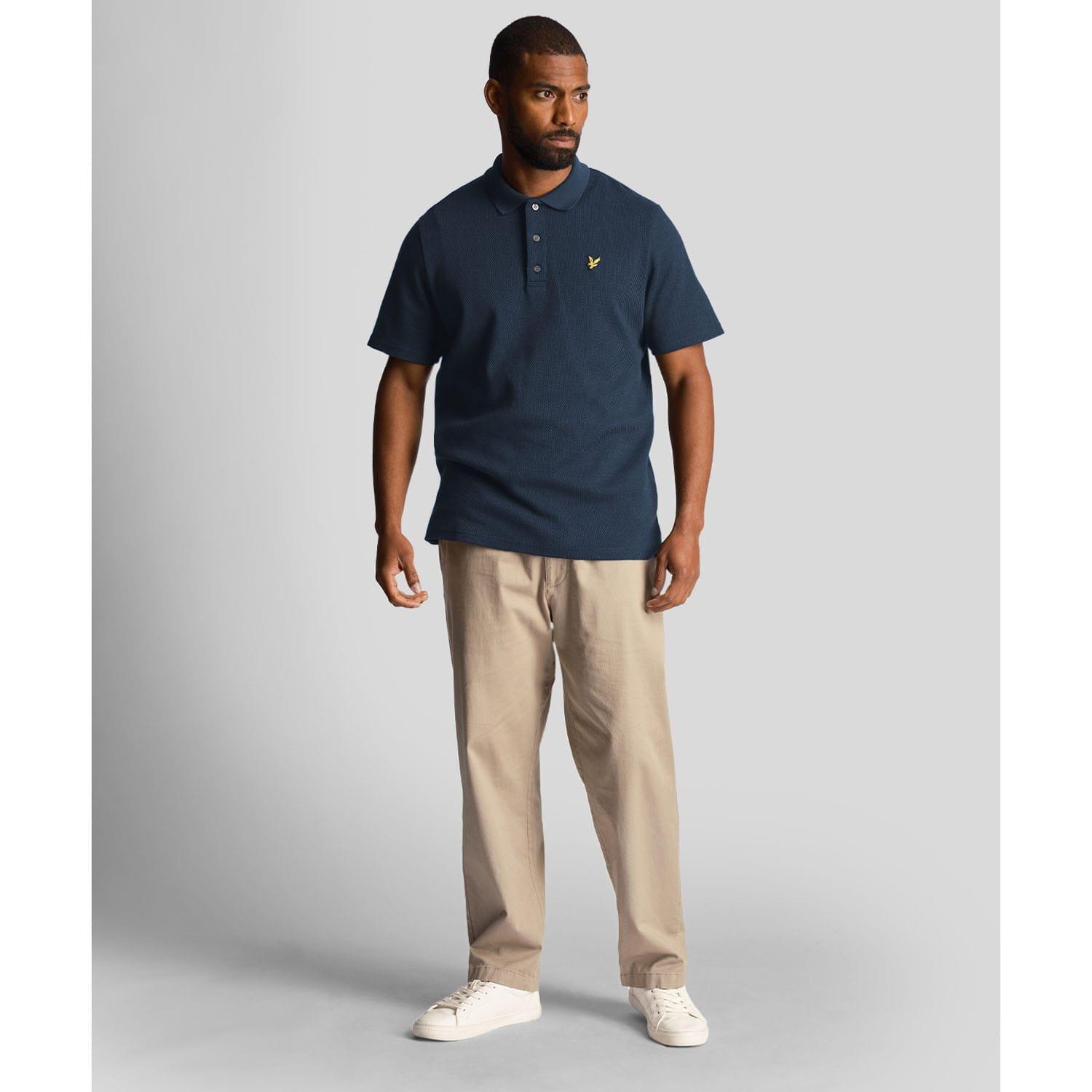Navy - Lyle and Scott - Tonal Texture Polo Shirt - 2