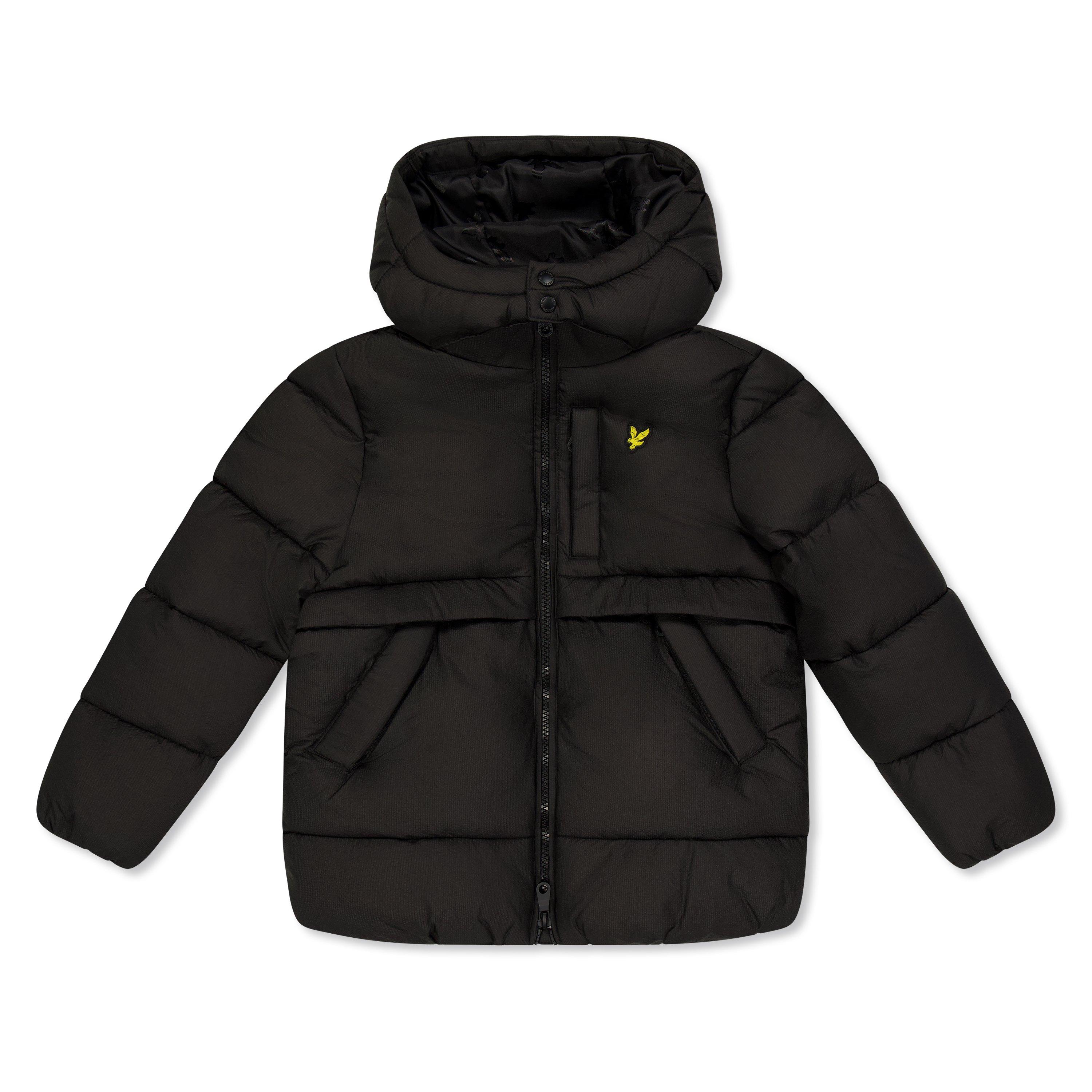 Lyle And Scott  Kids' Ripstop Long Puffer Jacket - Jet Black - 5-6 Yrs