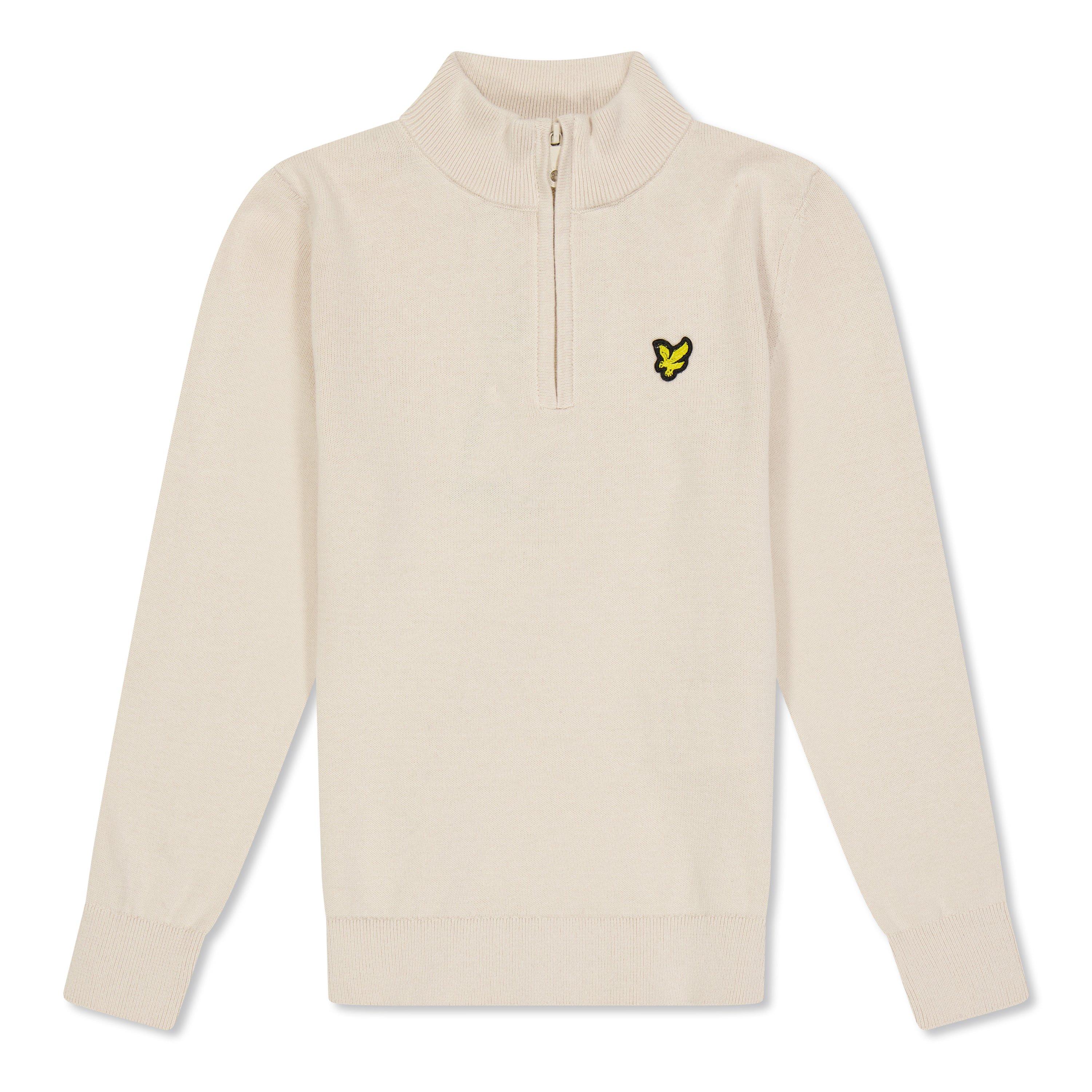 Lyle And Scott  Kids' Quarter Zip Knitted Jumper - Putty - 3-4 Yrs
