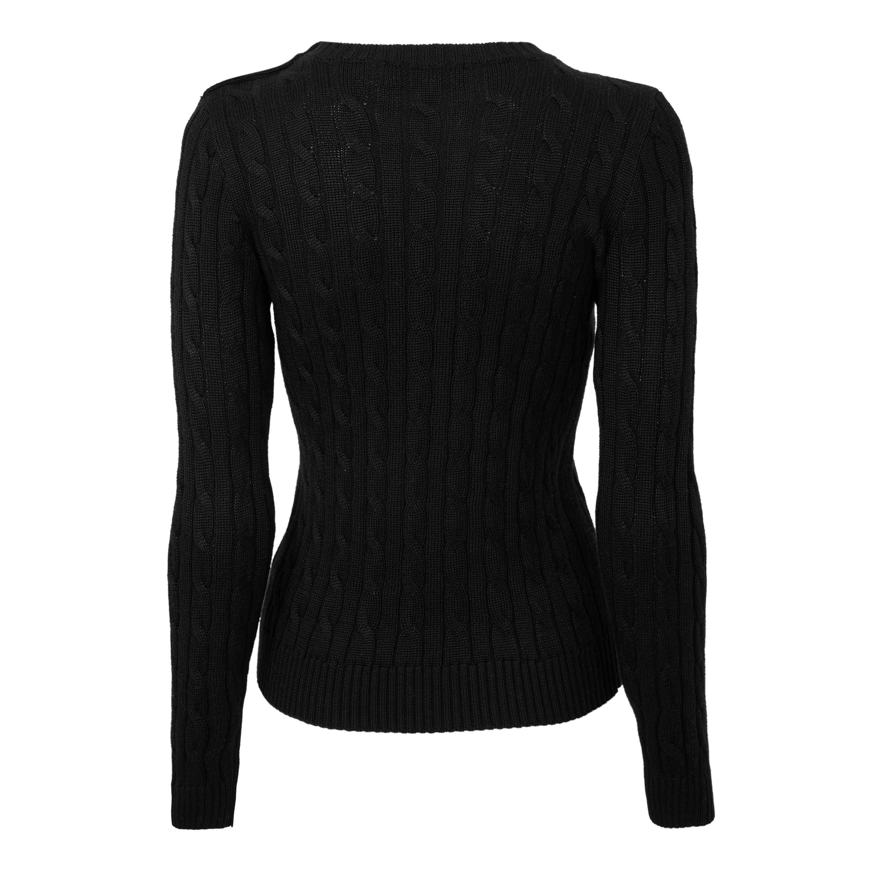 Black - Lauren by Ralph Lauren - Women's Cable Knit Jumper - 2