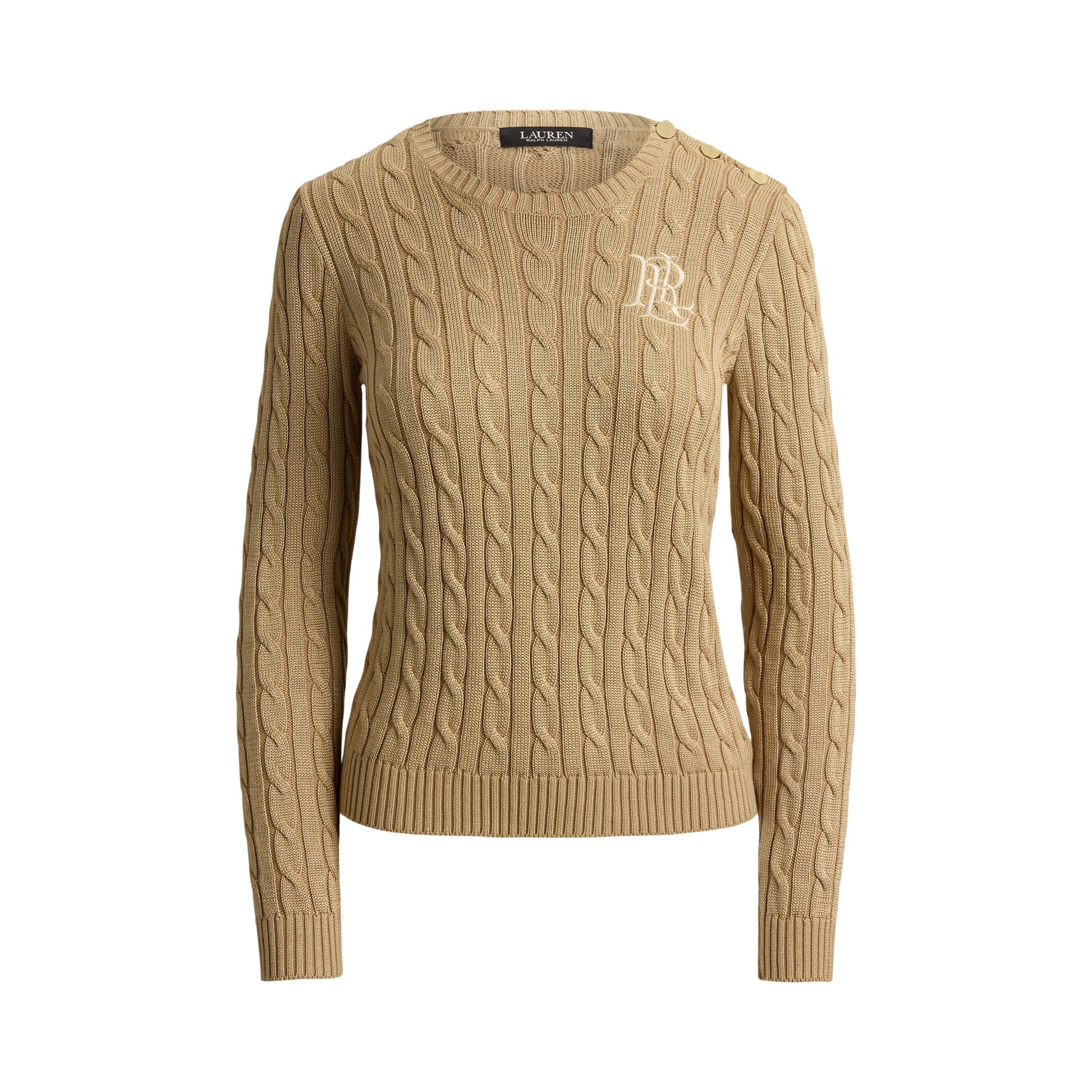 Birch Tan - Lauren by Ralph Lauren - Women's Cable Knit Jumper - 1