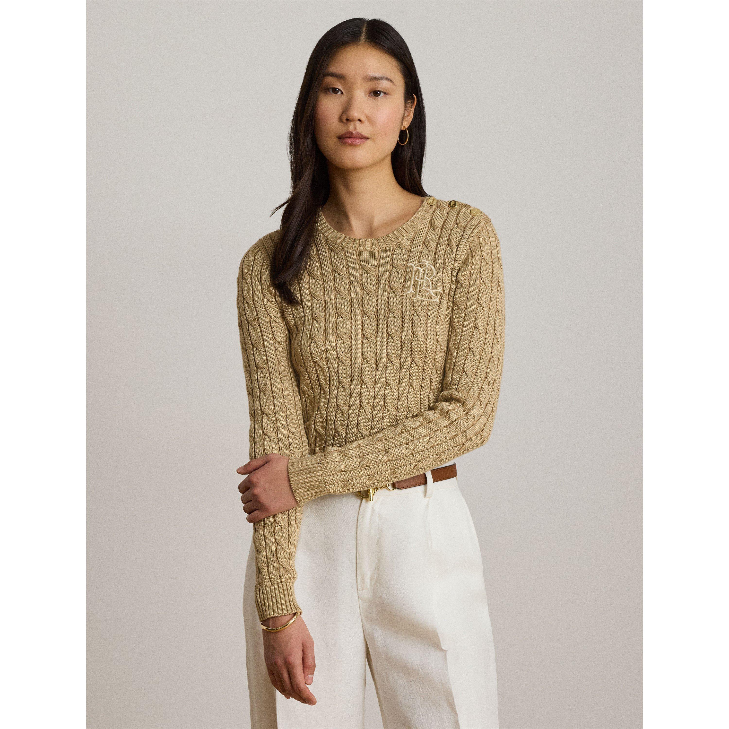 Birch Tan - Lauren by Ralph Lauren - Women's Cable Knit Jumper - 2