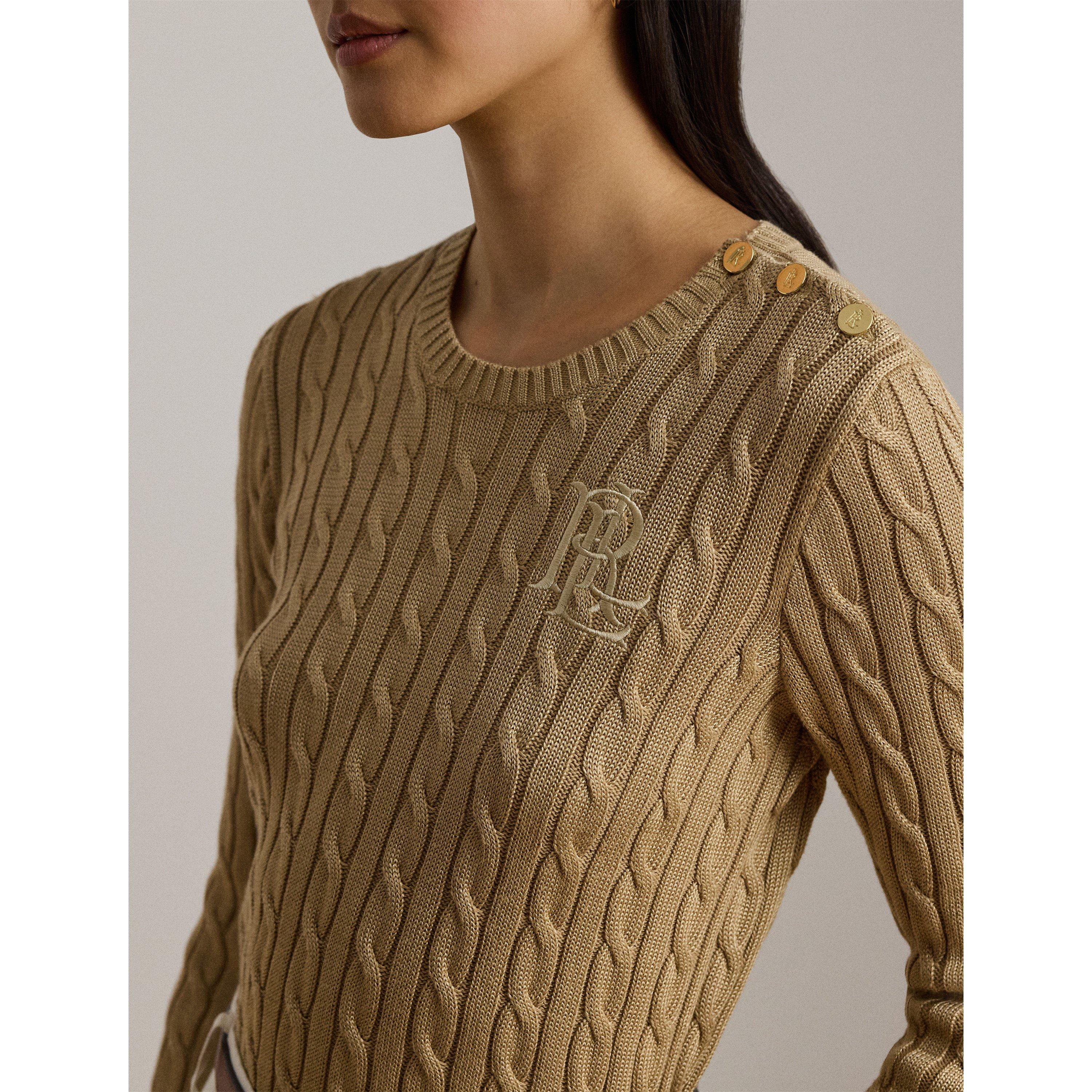 Birch Tan - Lauren by Ralph Lauren - Women's Cable Knit Jumper - 4