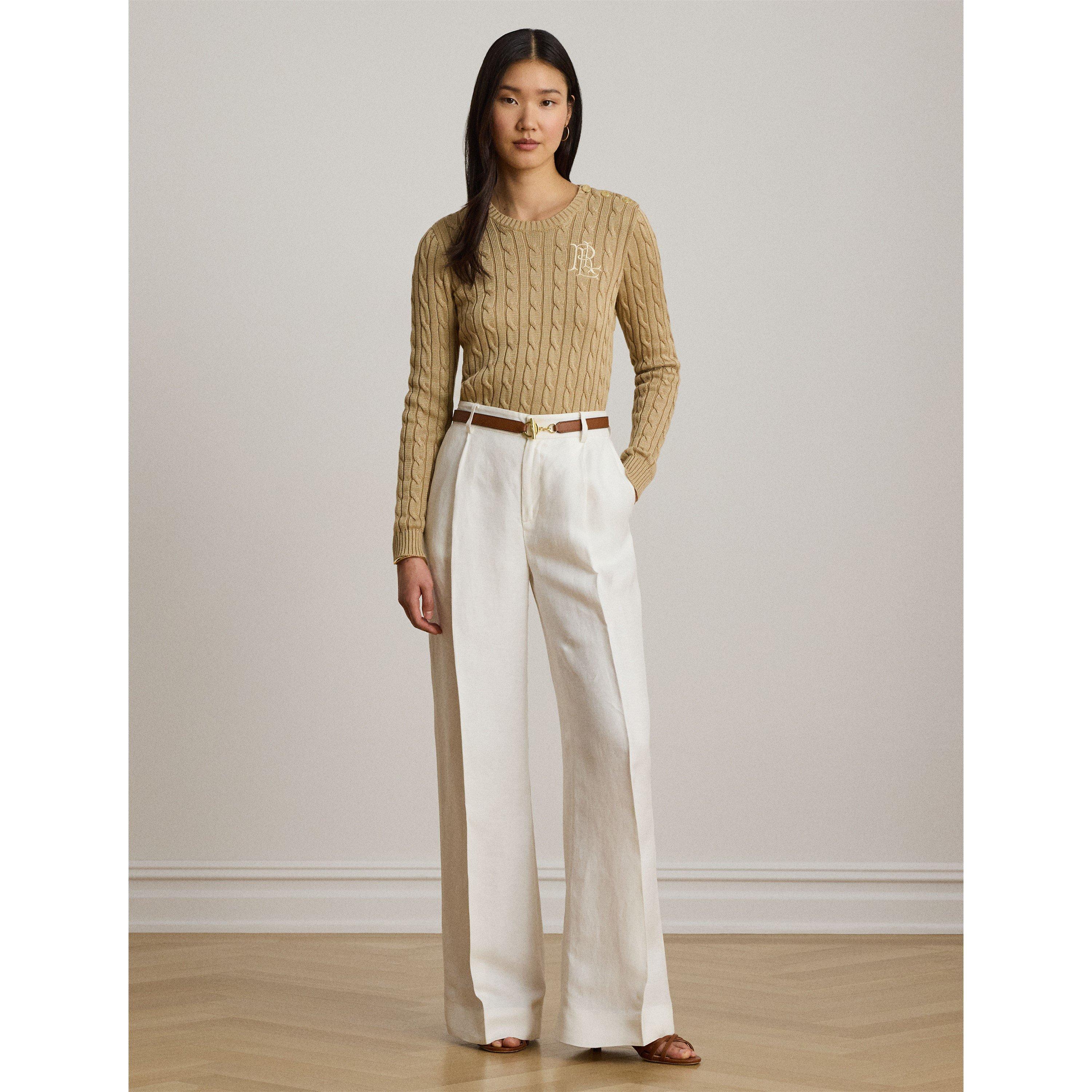 Birch Tan - Lauren by Ralph Lauren - Women's Cable Knit Jumper - 5