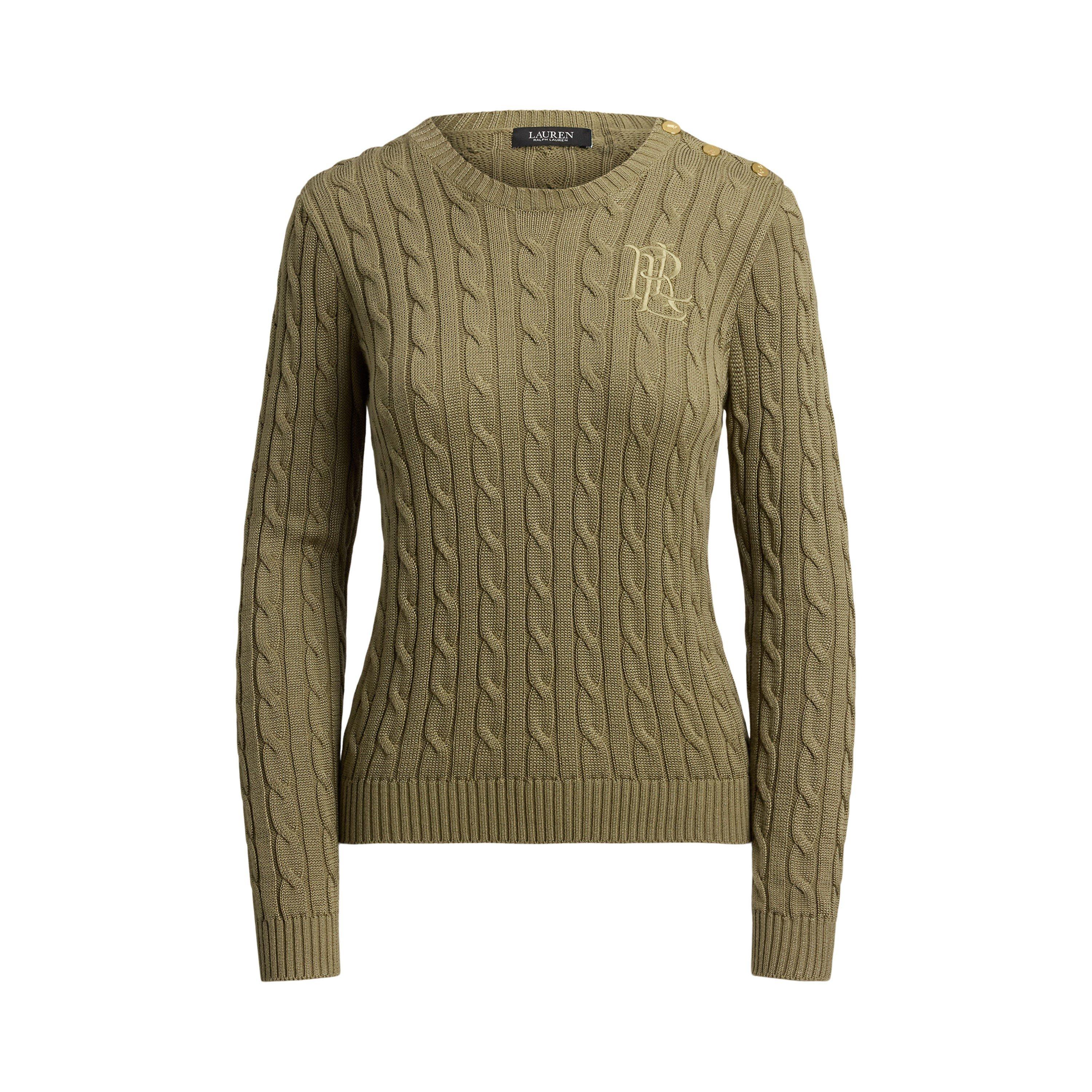 Light Agave - Lauren by Ralph Lauren - Women's Cable Knit Jumper - 1
