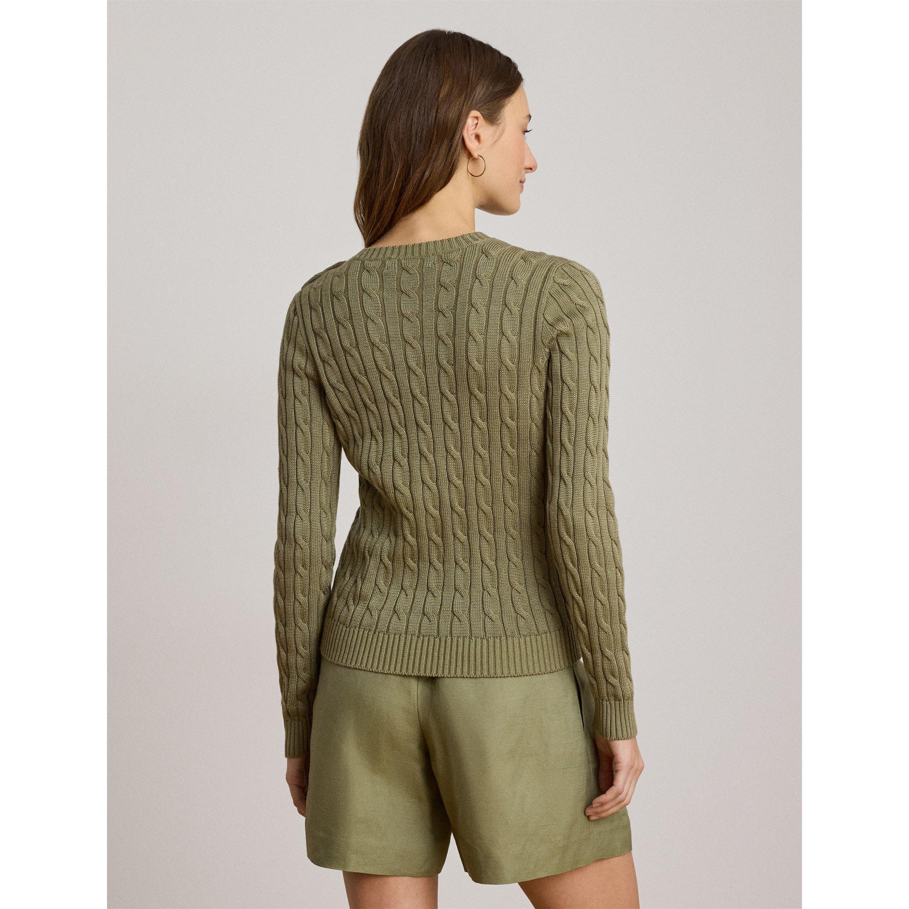 Light Agave - Lauren by Ralph Lauren - Women's Cable Knit Jumper - 3