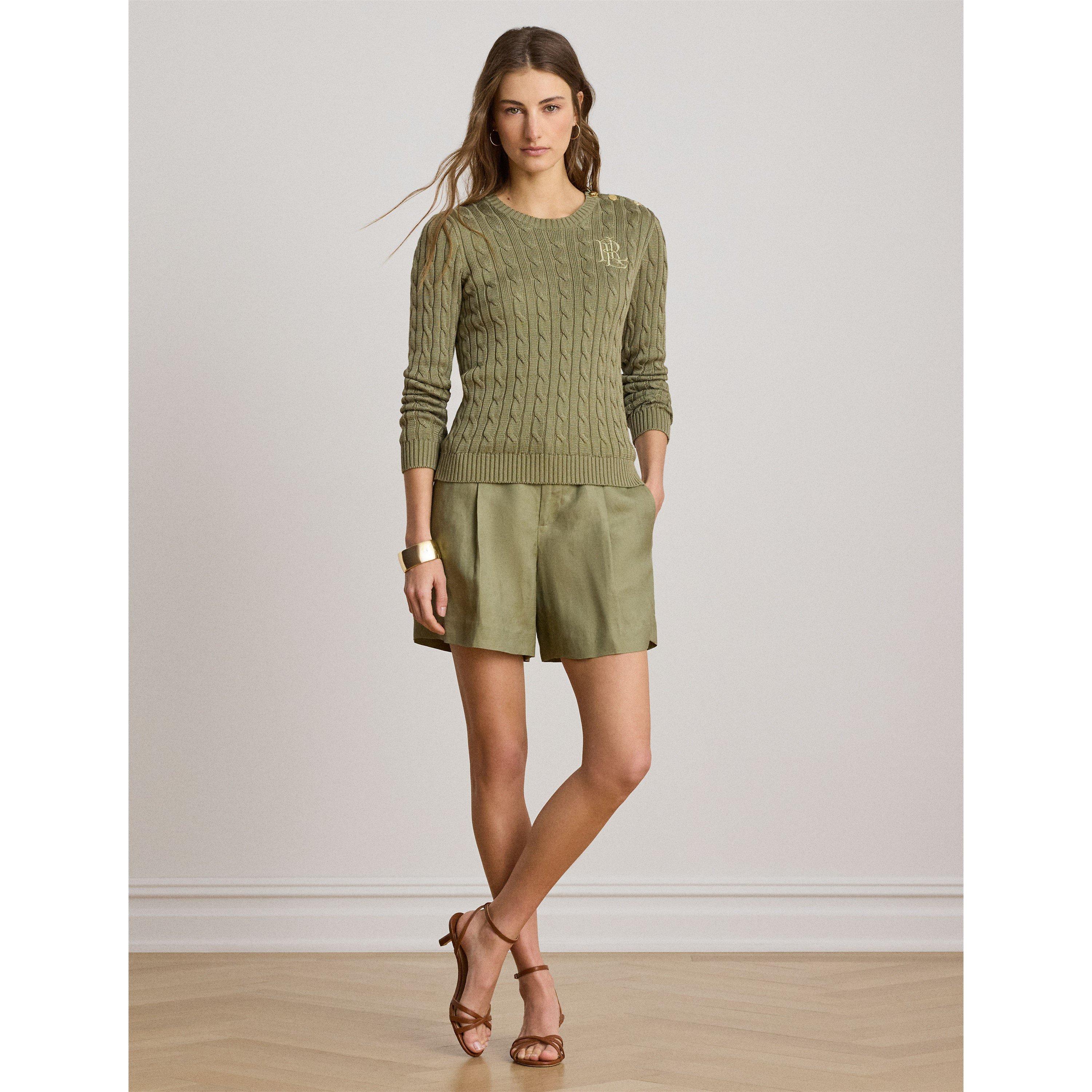 Light Agave - Lauren by Ralph Lauren - Women's Cable Knit Jumper - 5