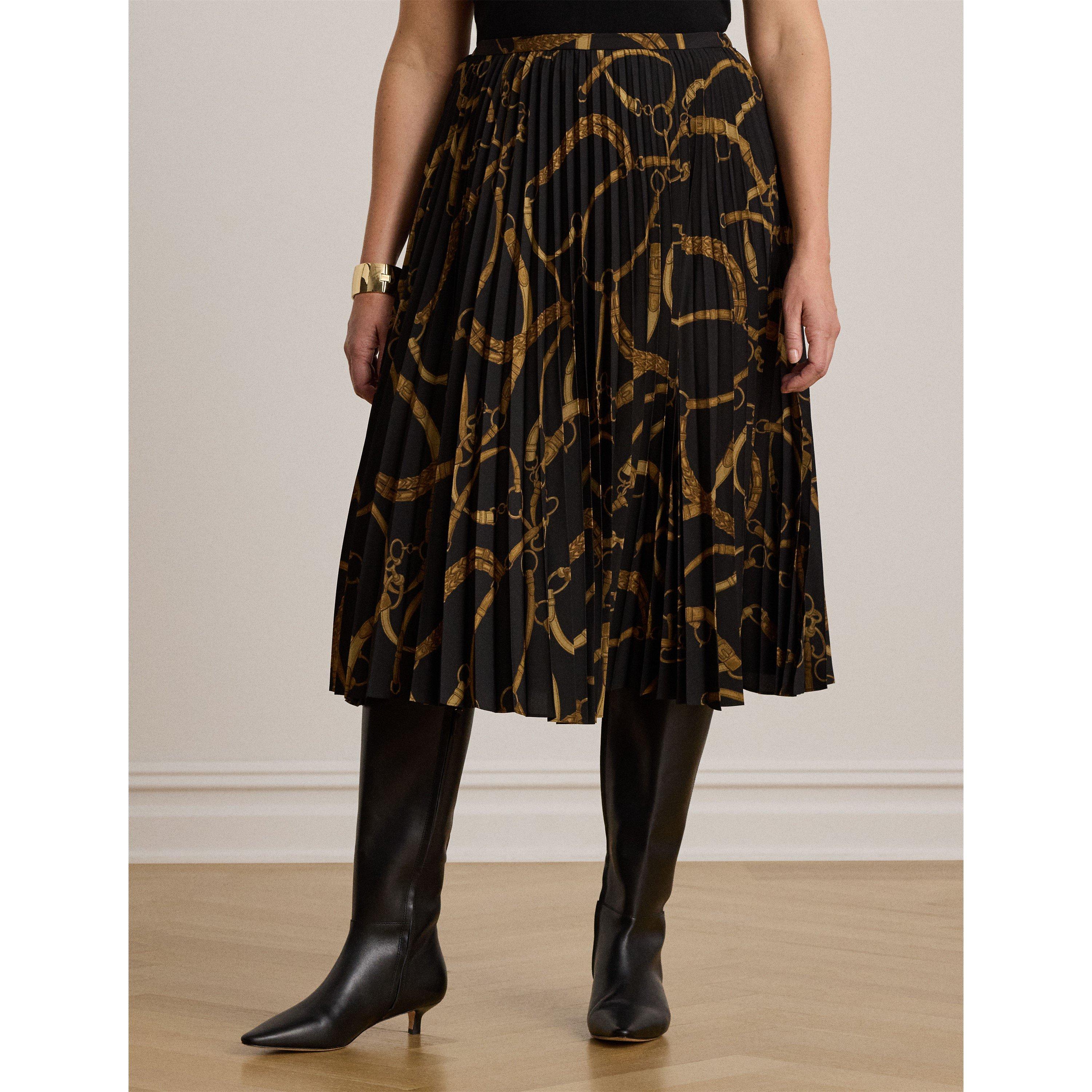 BLK TAN - Lauren by Ralph Lauren - Women's Pleated Skirt - 2