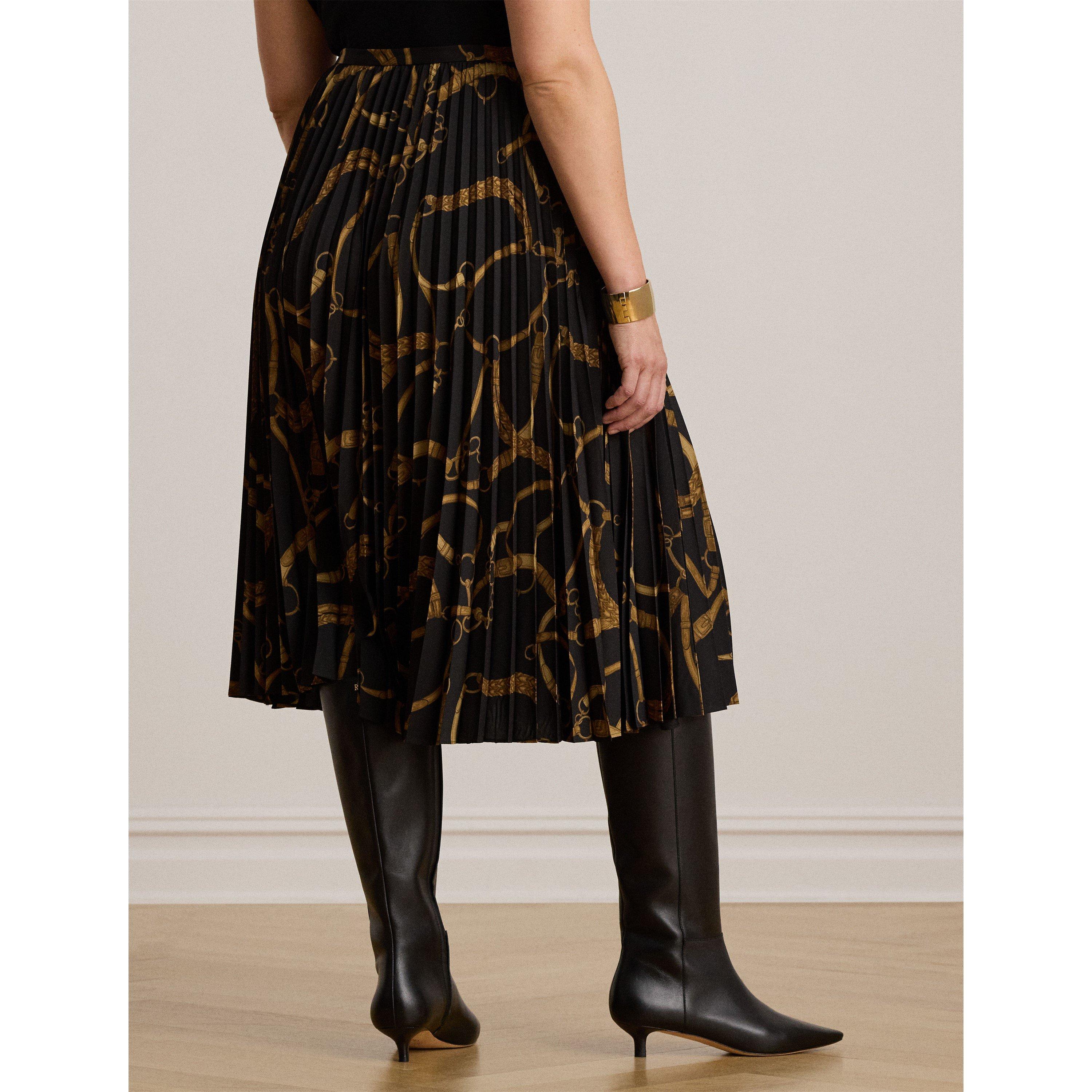 BLK TAN - Lauren by Ralph Lauren - Women's Pleated Skirt - 3