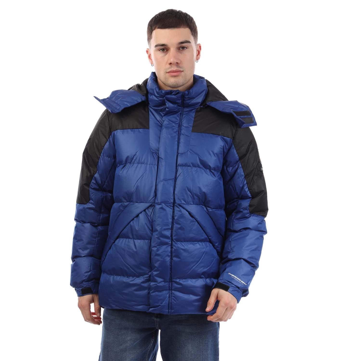 Blue - Crosshatch - Camptor Panel Jacket - 1