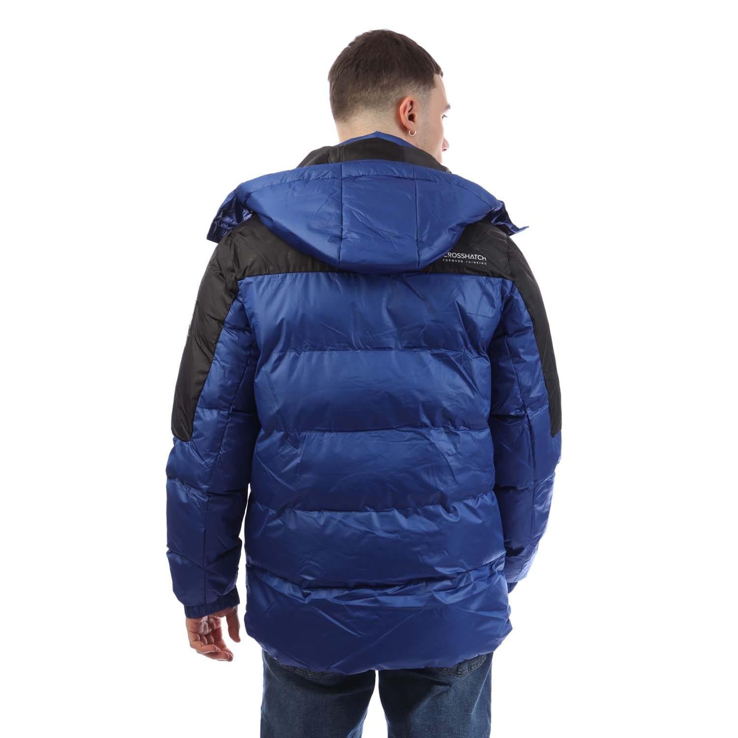 Blue - Crosshatch - Camptor Panel Jacket - 2