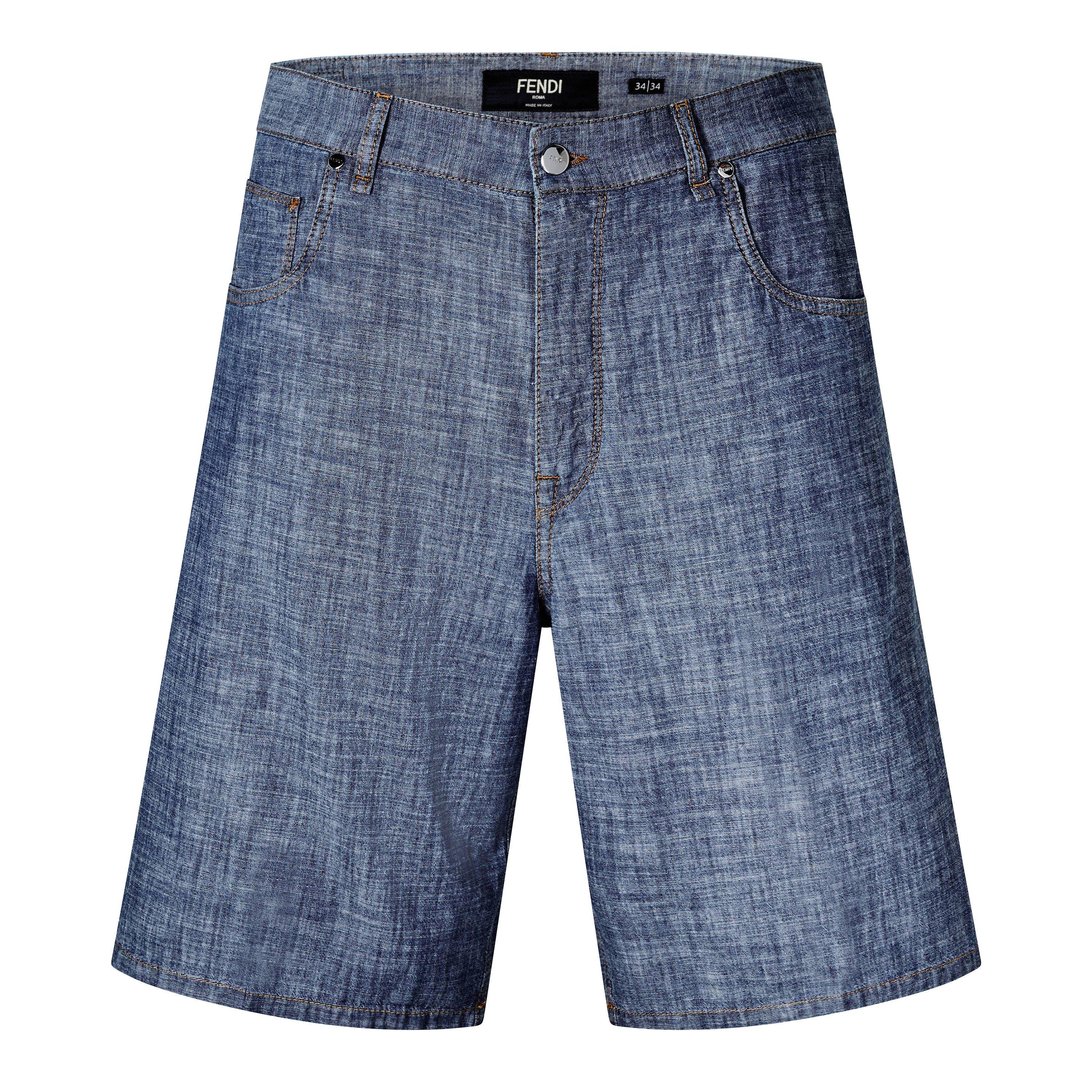 Blue - Fendi - Men's Woven Tracksuit Shorts - 1