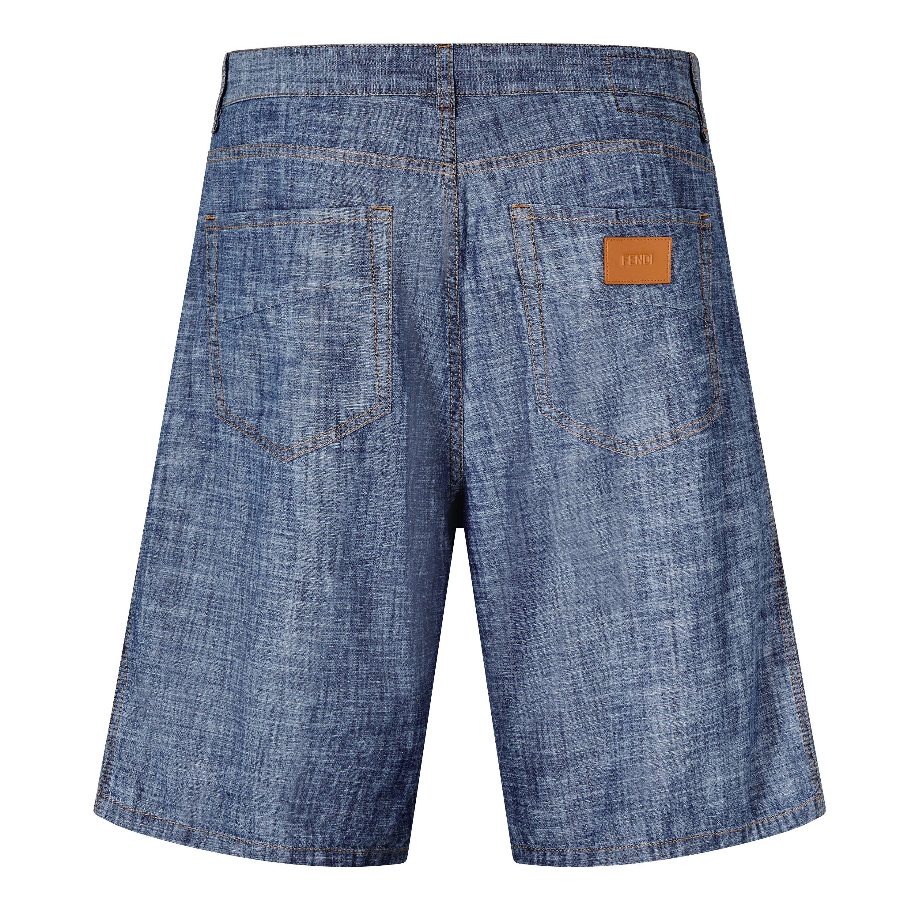 Blue - Fendi - Men's Woven Tracksuit Shorts - 2