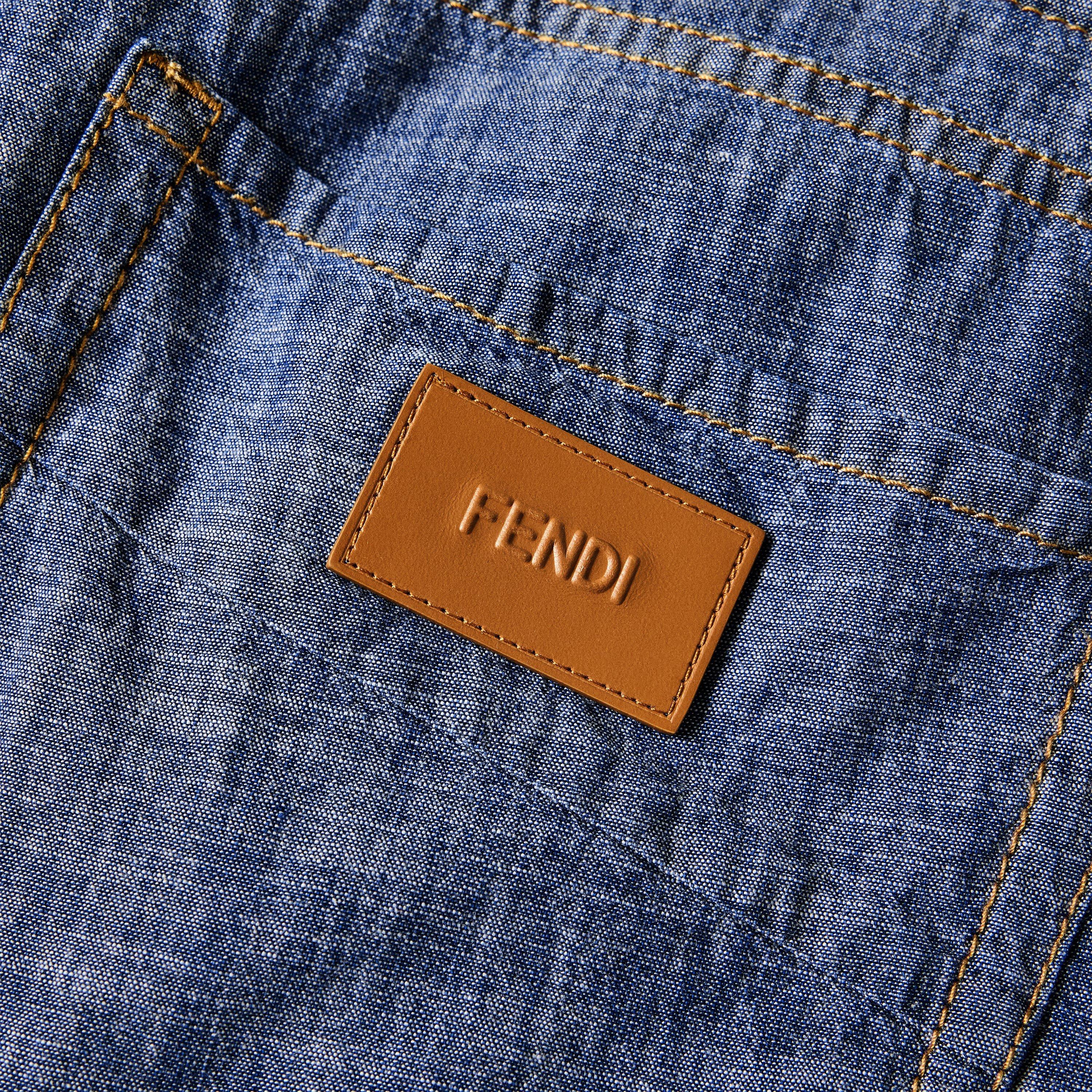 Blue - Fendi - Men's Woven Tracksuit Shorts - 3