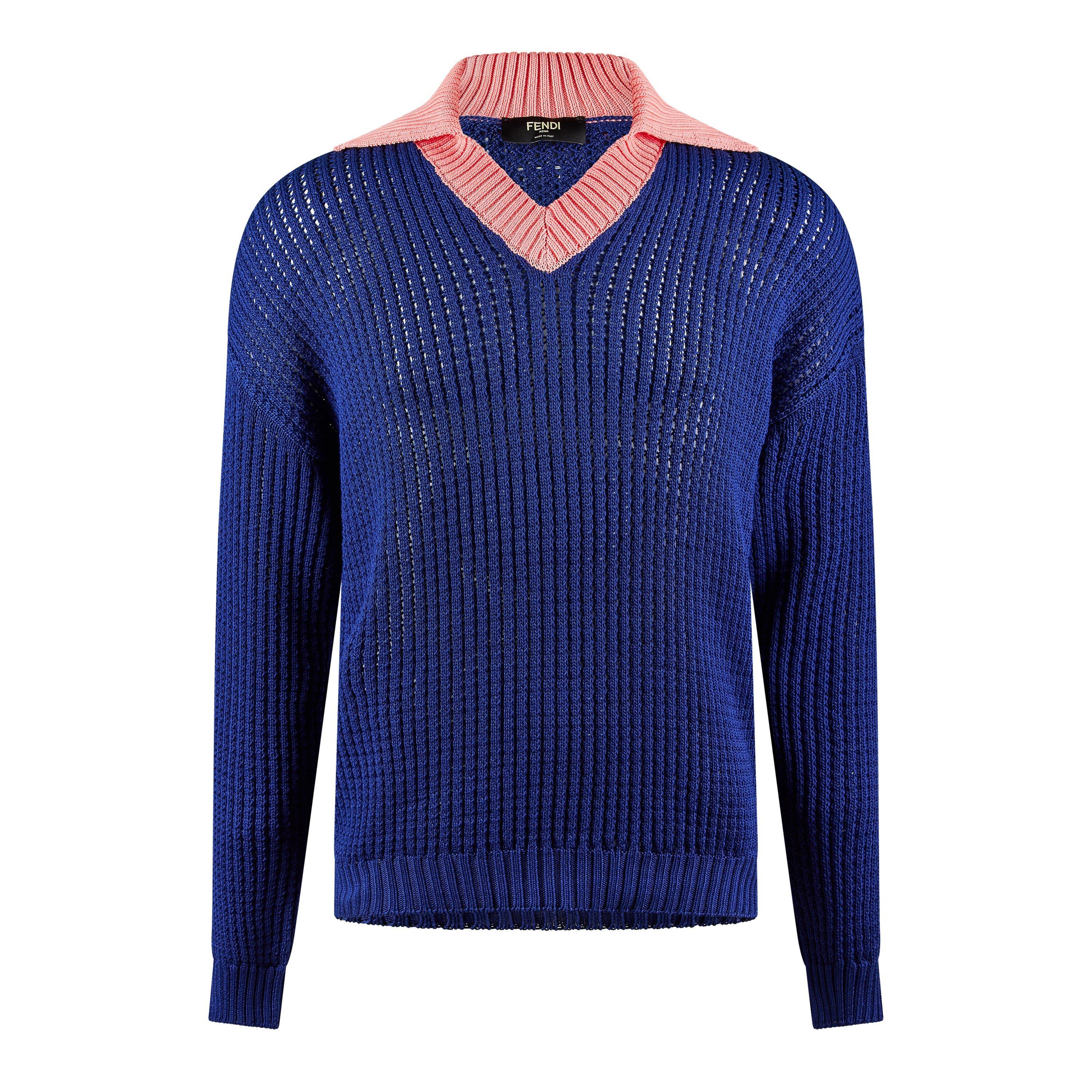 Fendi Men's V-Neck Jumper - Multi - Size M (48)