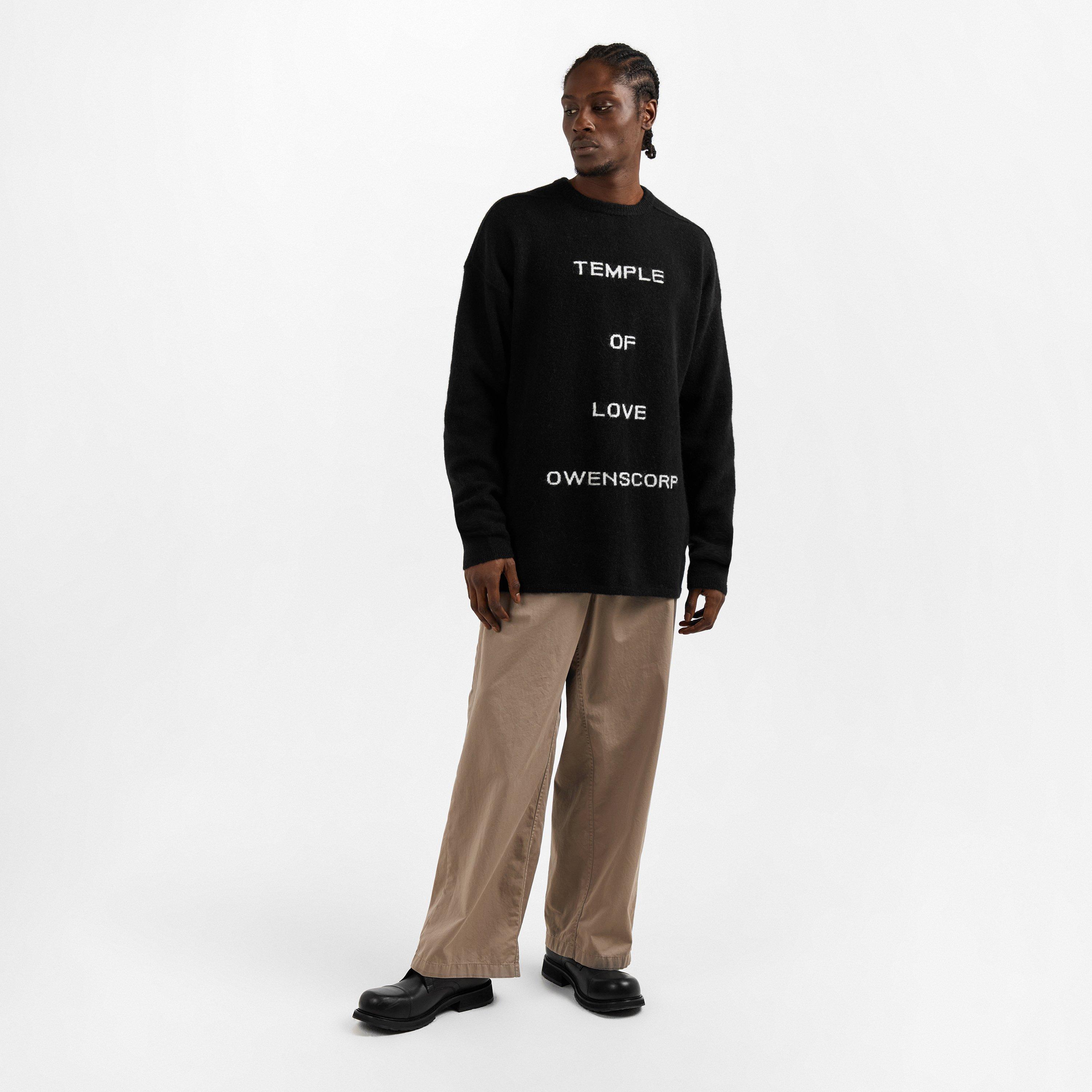 Black - Rick Owens - Men's Round Neck Knitted Crew Neck Jumper - 6