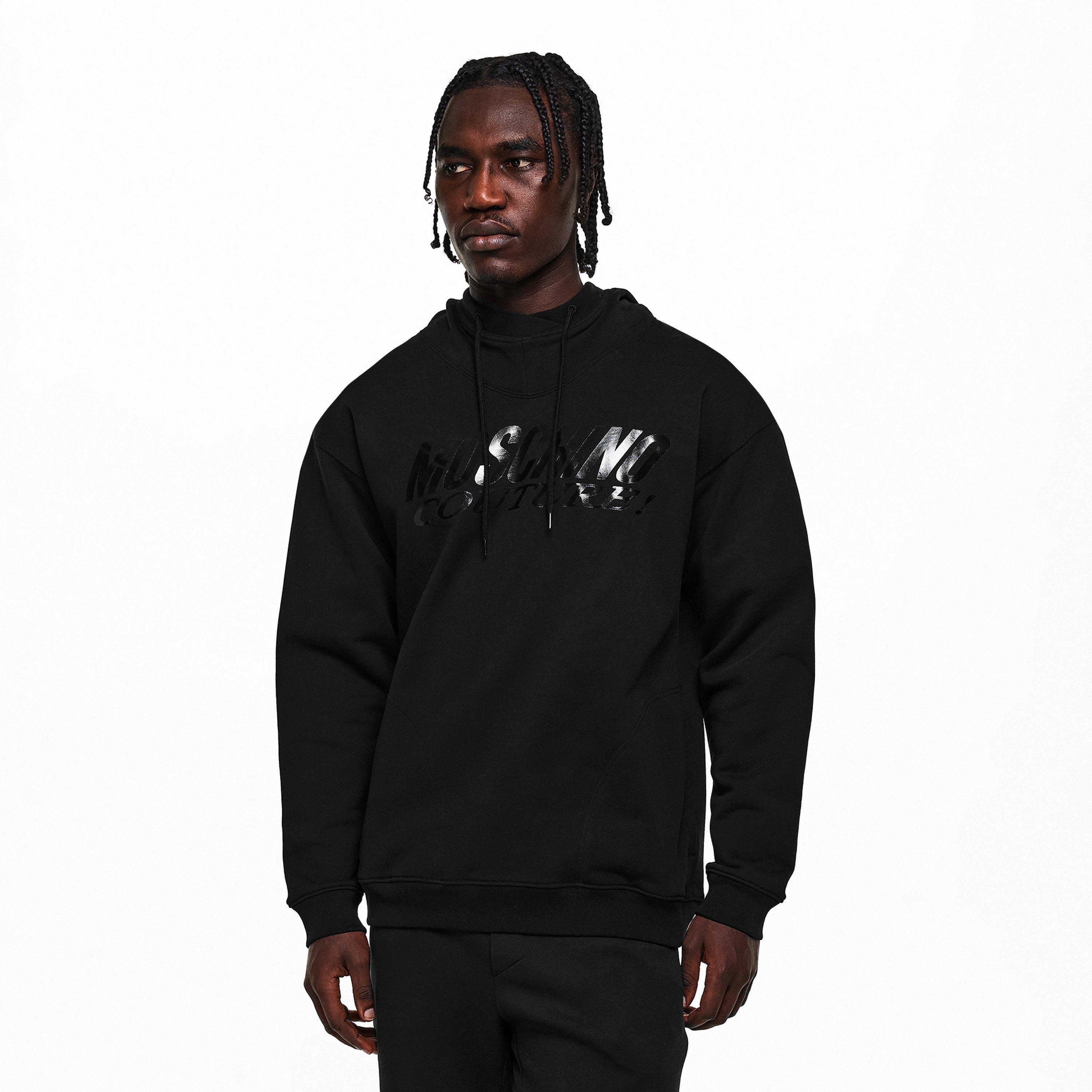 Black - Moschino - Men's Knitted Hoodie - 3