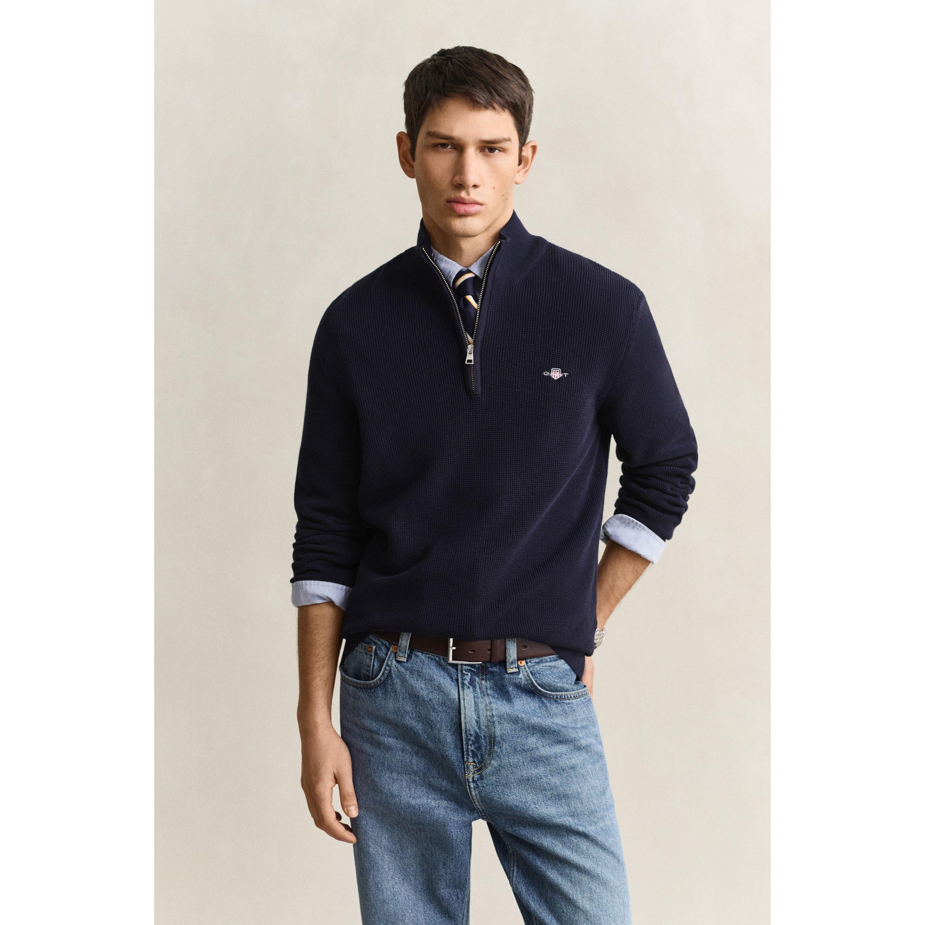 Even Blue 433 - Gant - Gant Mcr Txt 1/2 Zip Sn64 - 2