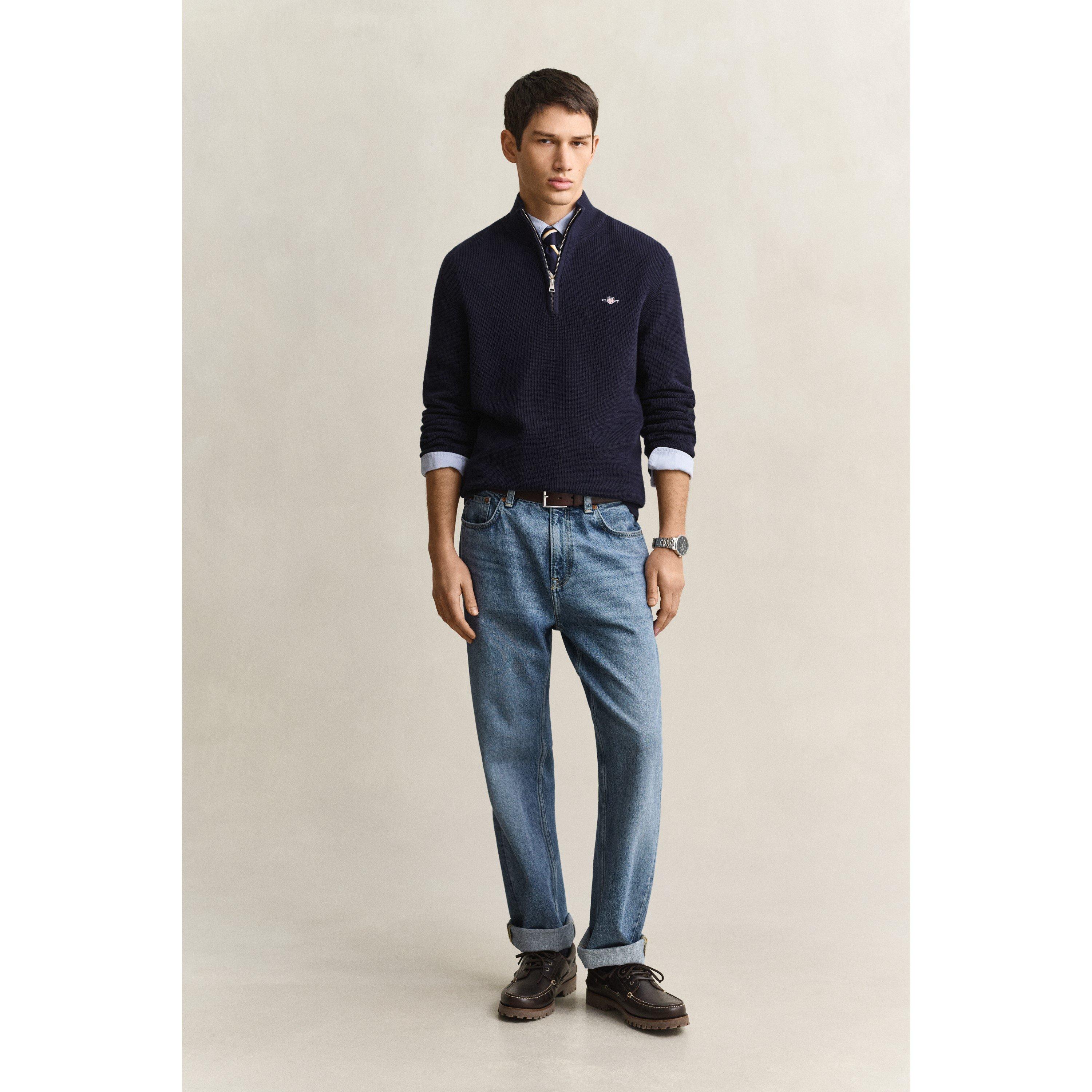 Even Blue 433 - Gant - Gant Mcr Txt 1/2 Zip Sn64 - 5