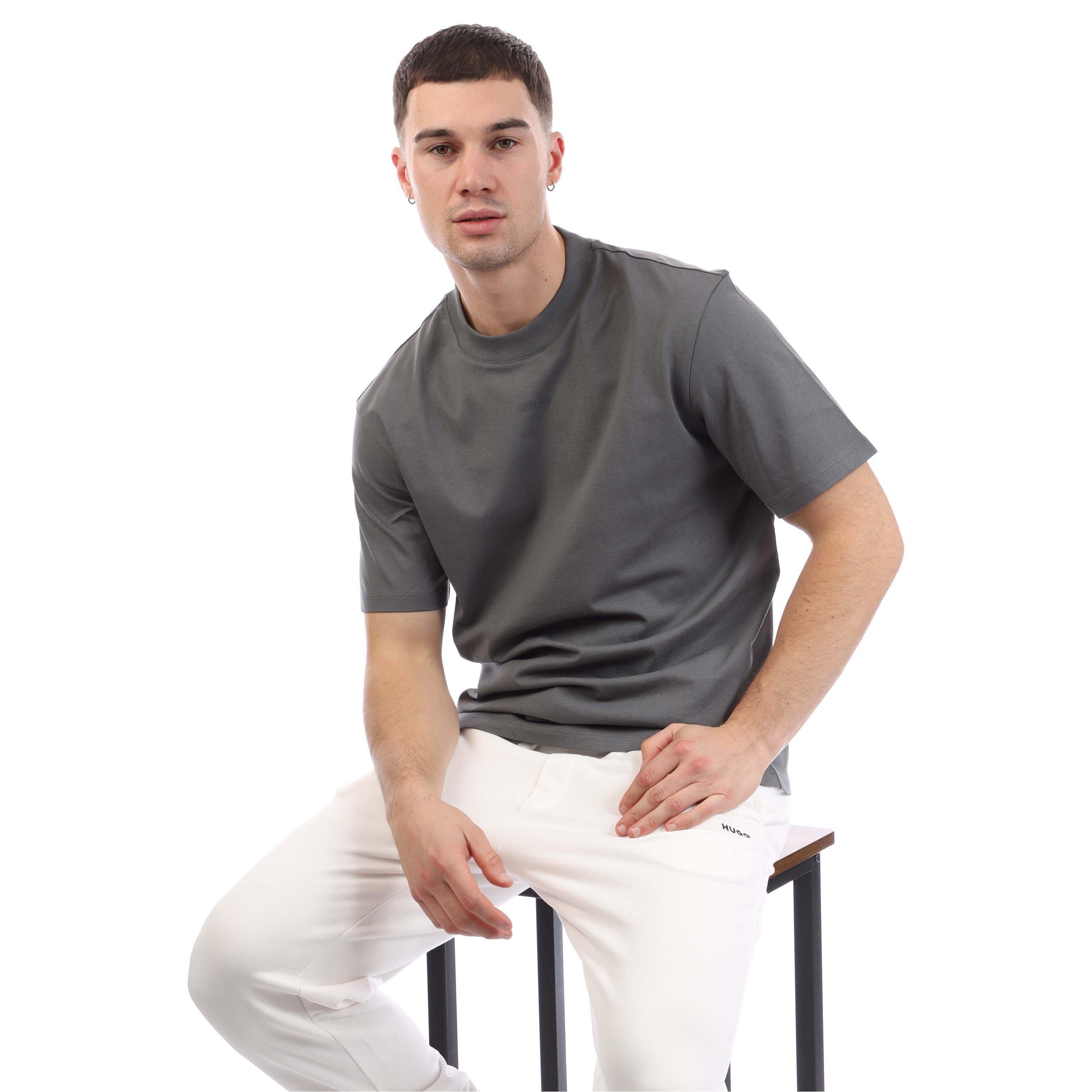 Grey - Hugo - Dapolino Logo Print T-Shirt - 4