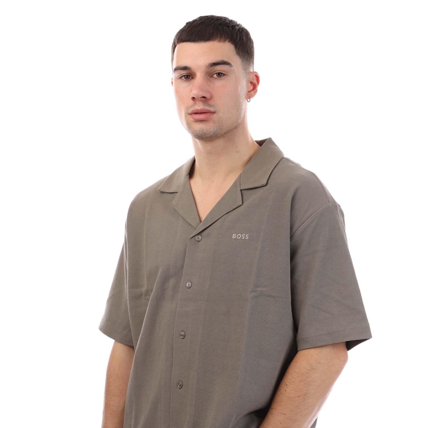 Beige - Boss - Waffle Knit Shirt - 2