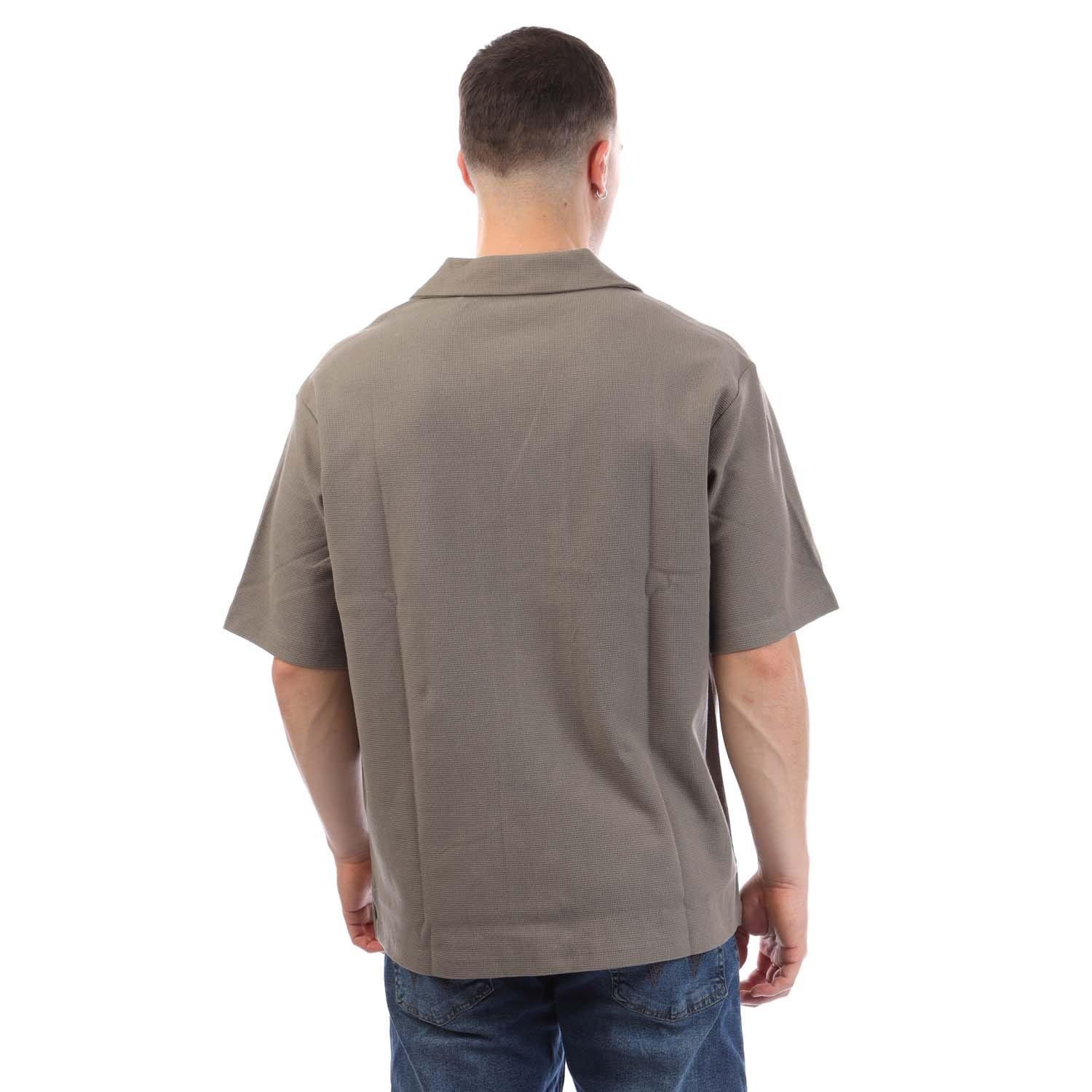 Beige - Boss - Waffle Knit Shirt - 3