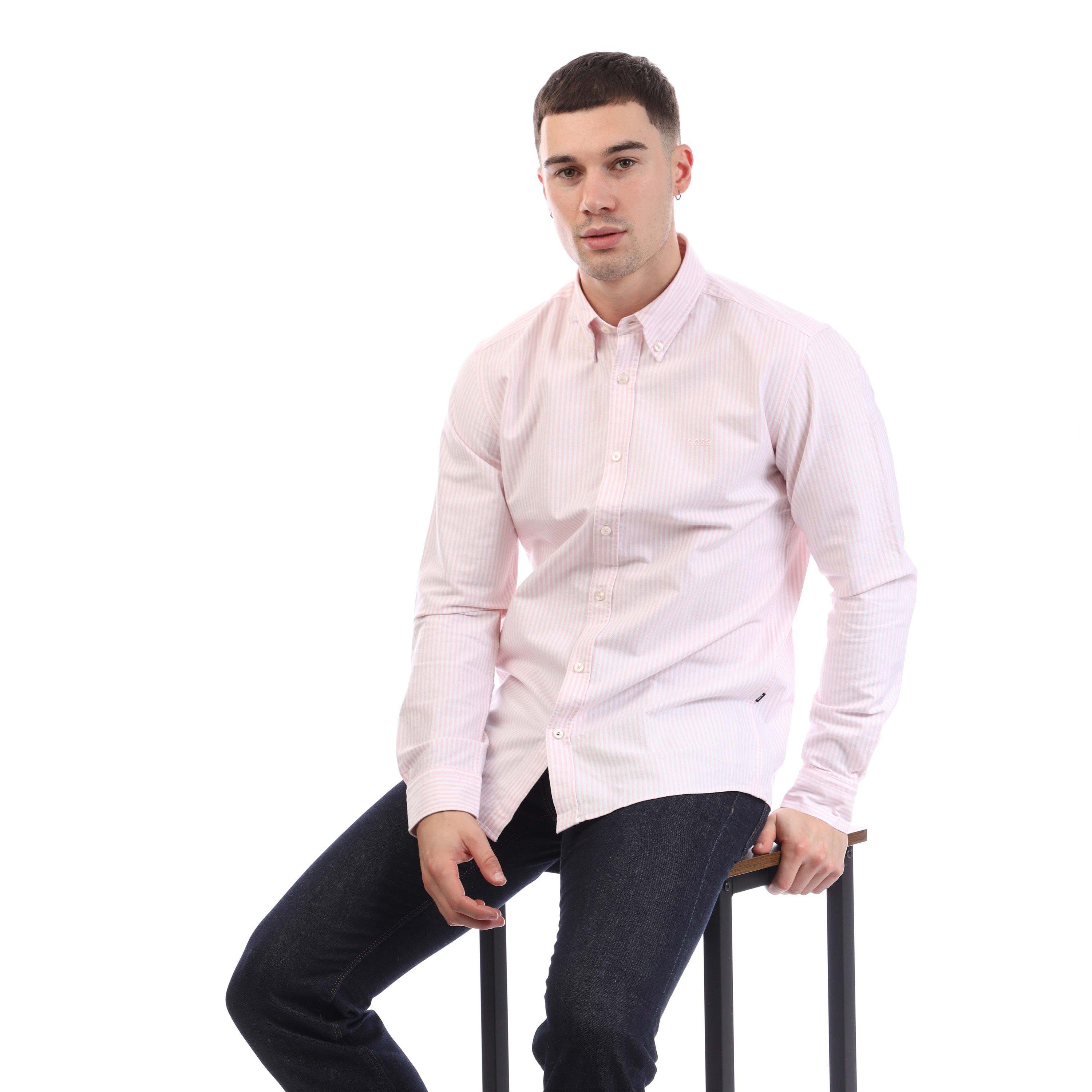 Pink - Boss - H-Roan-BD-E-C1-243 Slim Fit Shirt - 4