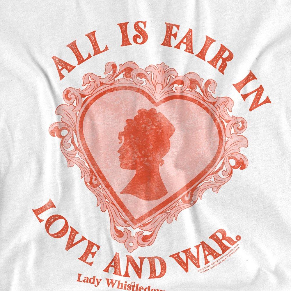 White - Bridgerton - Bridgerton Love And War Lady Whistledown T Shirt - 2