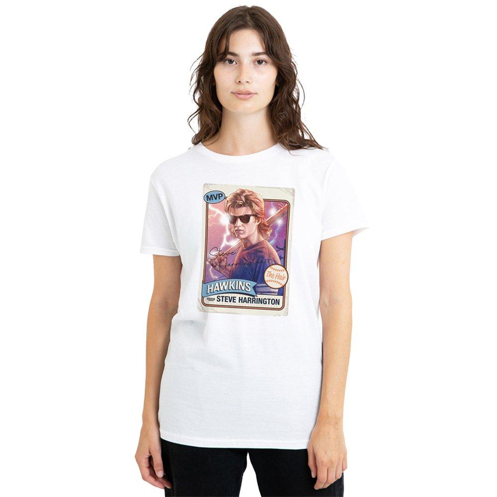 White - Stranger Things - Stranger Things Steve Harrington Hair T-Shirt Whi - 1