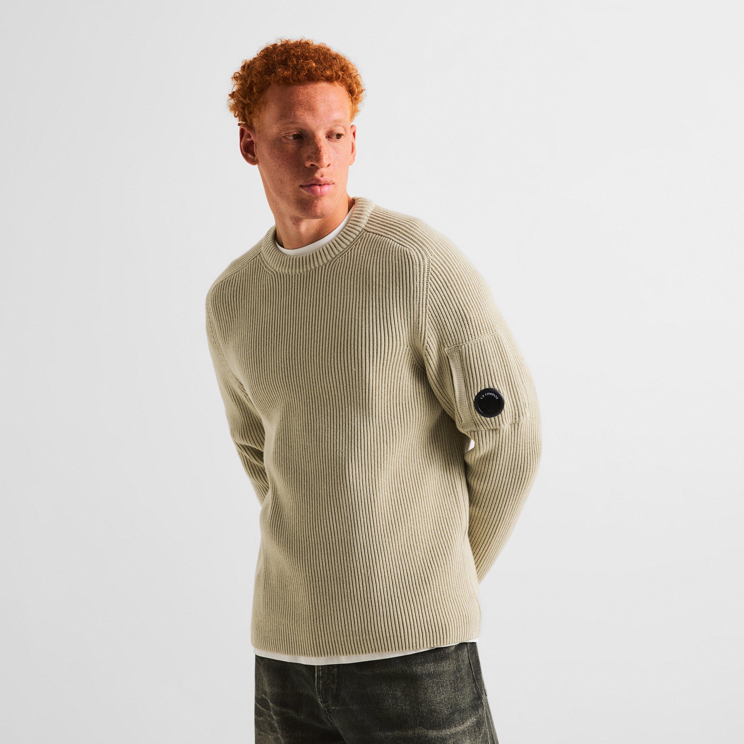 Silver Birc 120 - CP Company - Men's Full-Rib Crew Cotton Long-Sleeve Jumper - 3