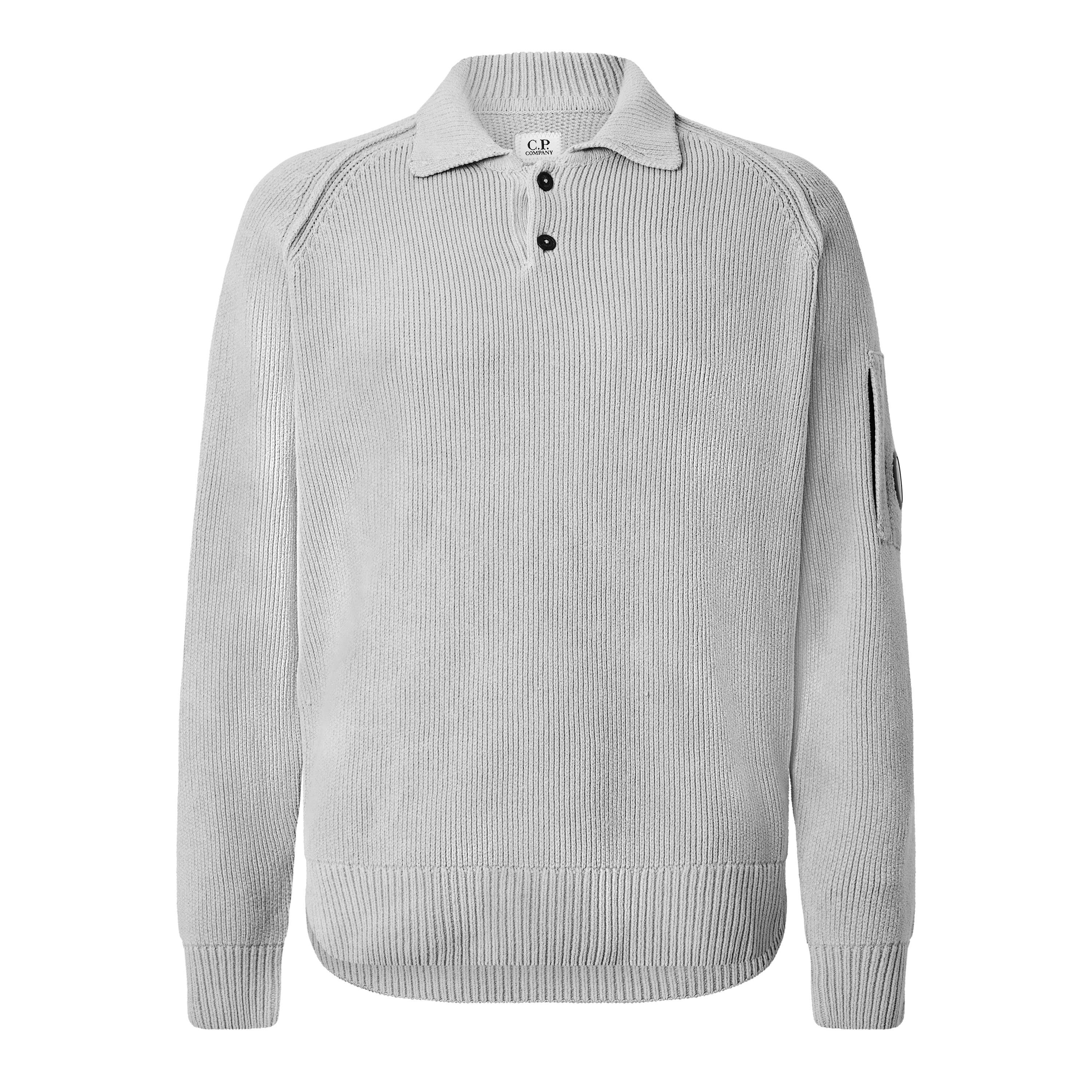 CP Company CP Chenille Polo Sn64 - Flint Grey 936 - Size XL (52)