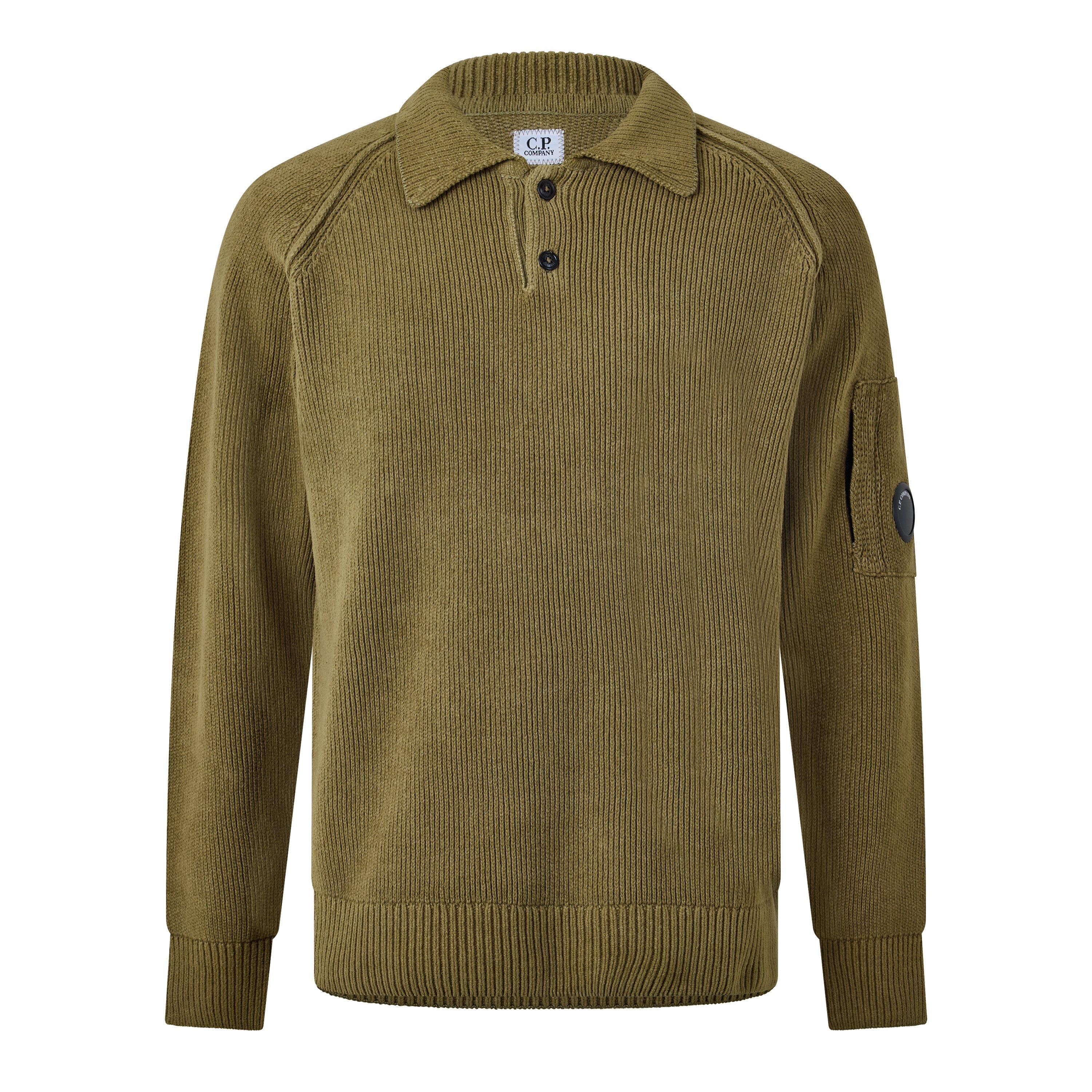 Cp Company Men's Cp Chenille Polo Sn64 - Ermine 340 - L (50)